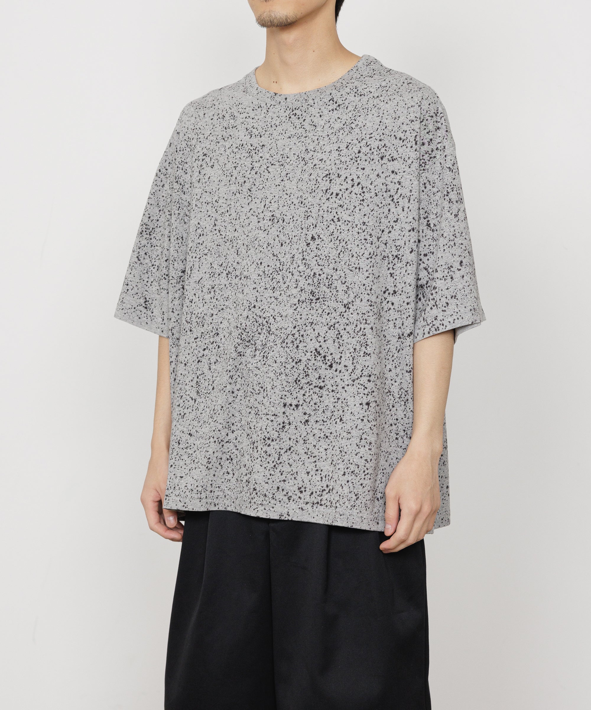 オーガニックコットンソフト天竺 / ルーズフィットスプラッシュTEE, Top Gray