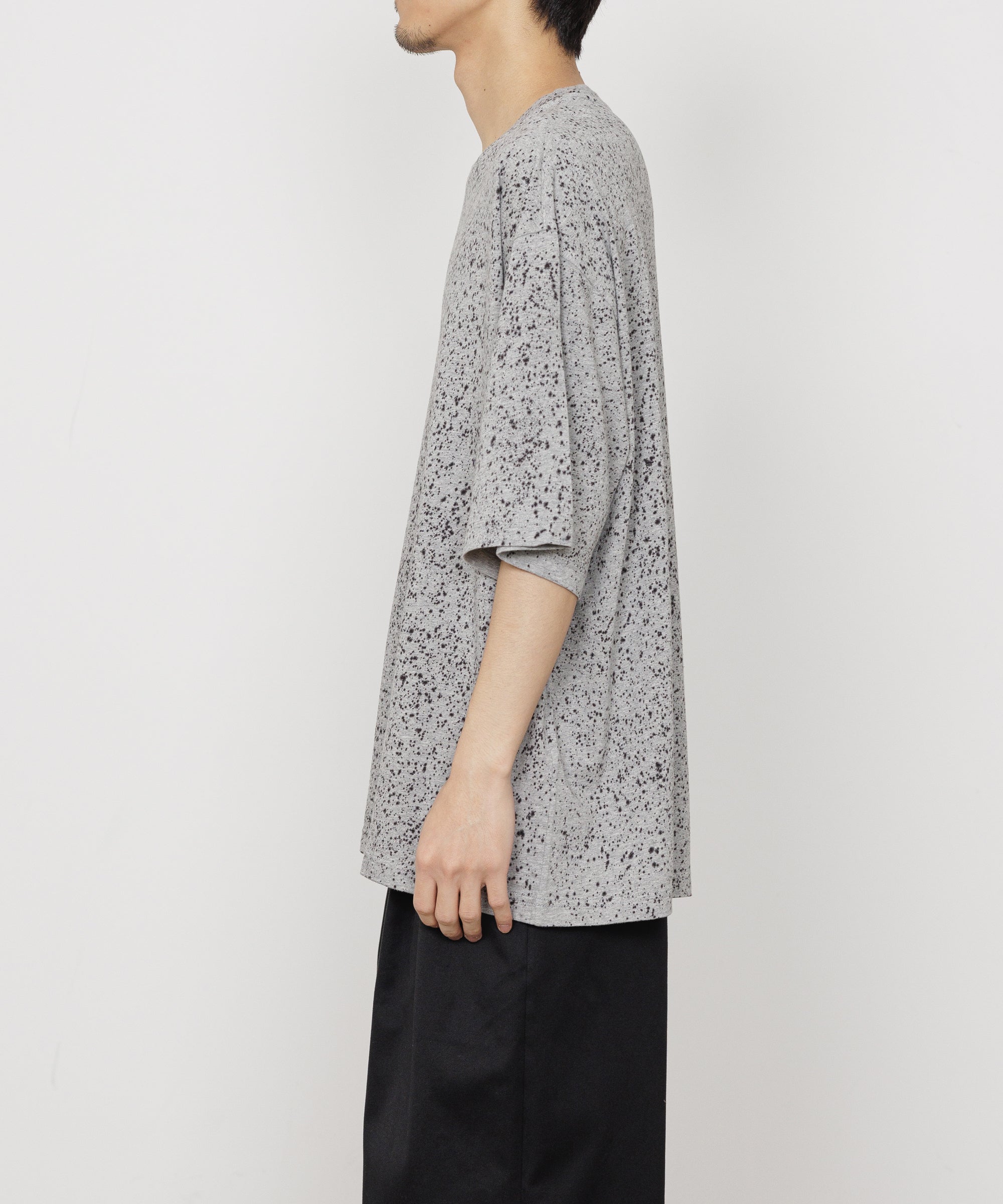 オーガニックコットンソフト天竺 / ルーズフィットスプラッシュTEE, Top Gray