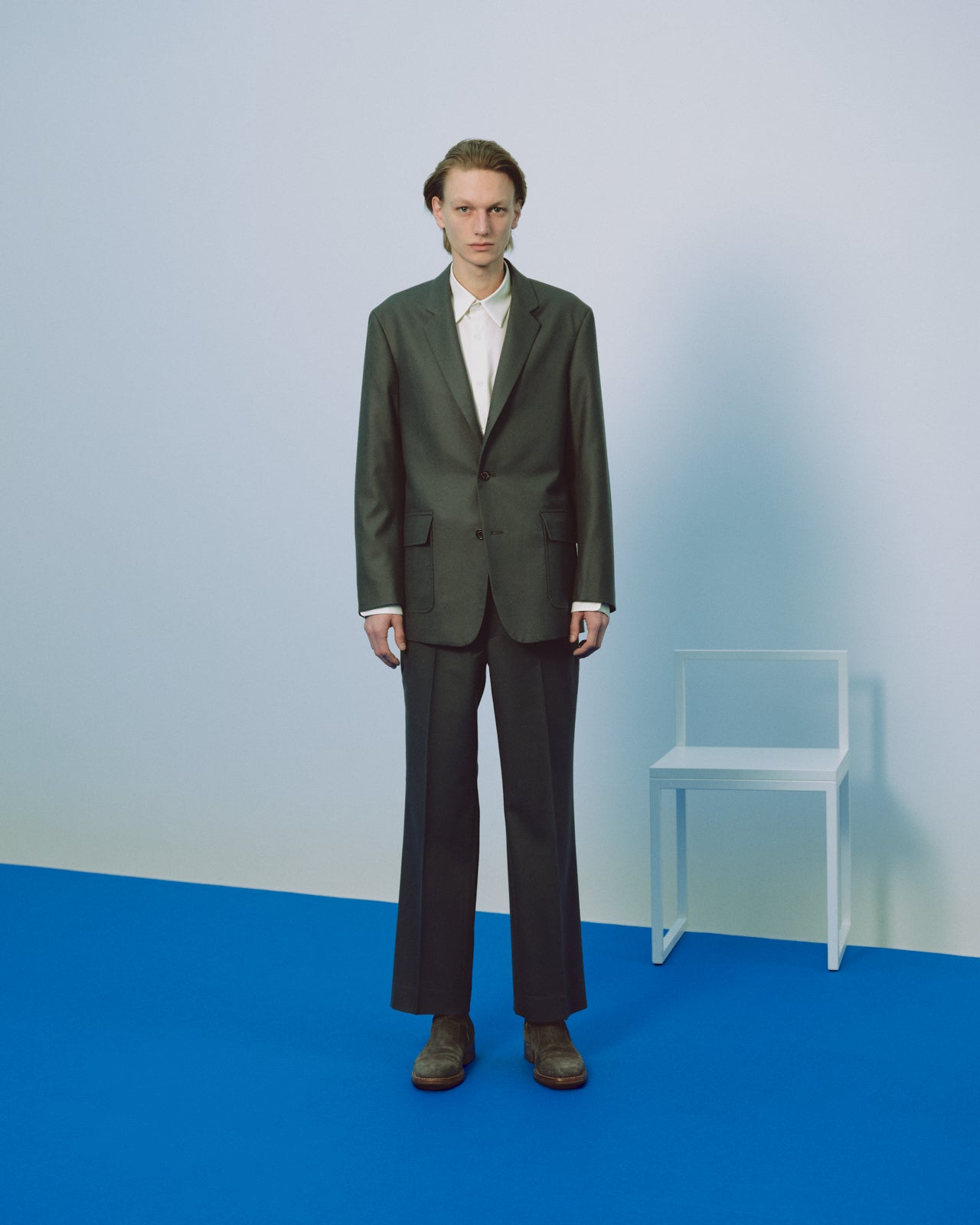 2/80 オーガニックウールフランネル / ブレザー, Forest Gray