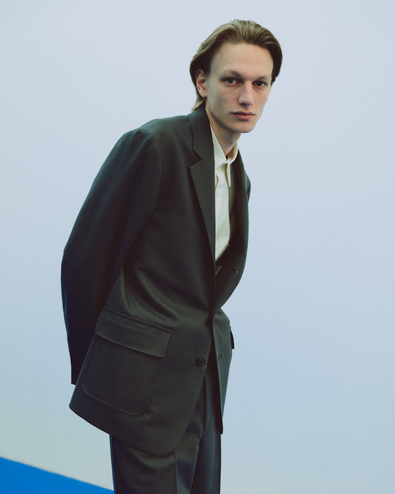 2/80 オーガニックウールフランネル / ブレザー, Forest Gray