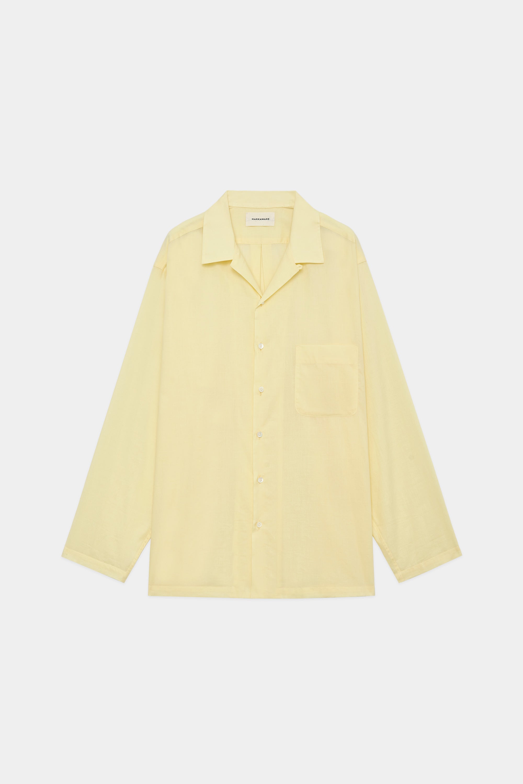 オーガニックペルーピマコットン60/-ローン / オープンカラーシャツ, Yellow