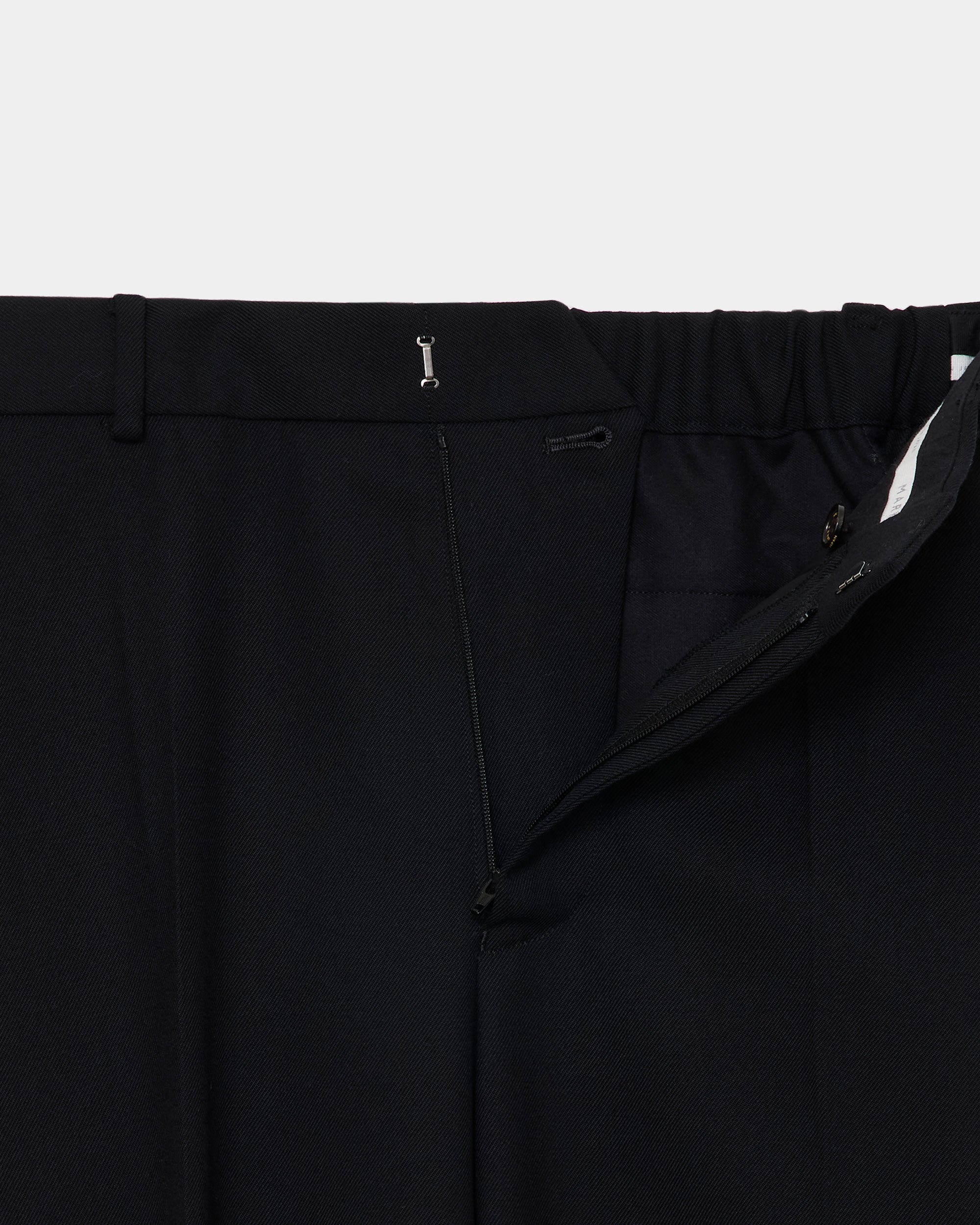 ORGANIC WOOL SURVIVAL CLOTH® FLAT TAPERED TROUSERS, Black