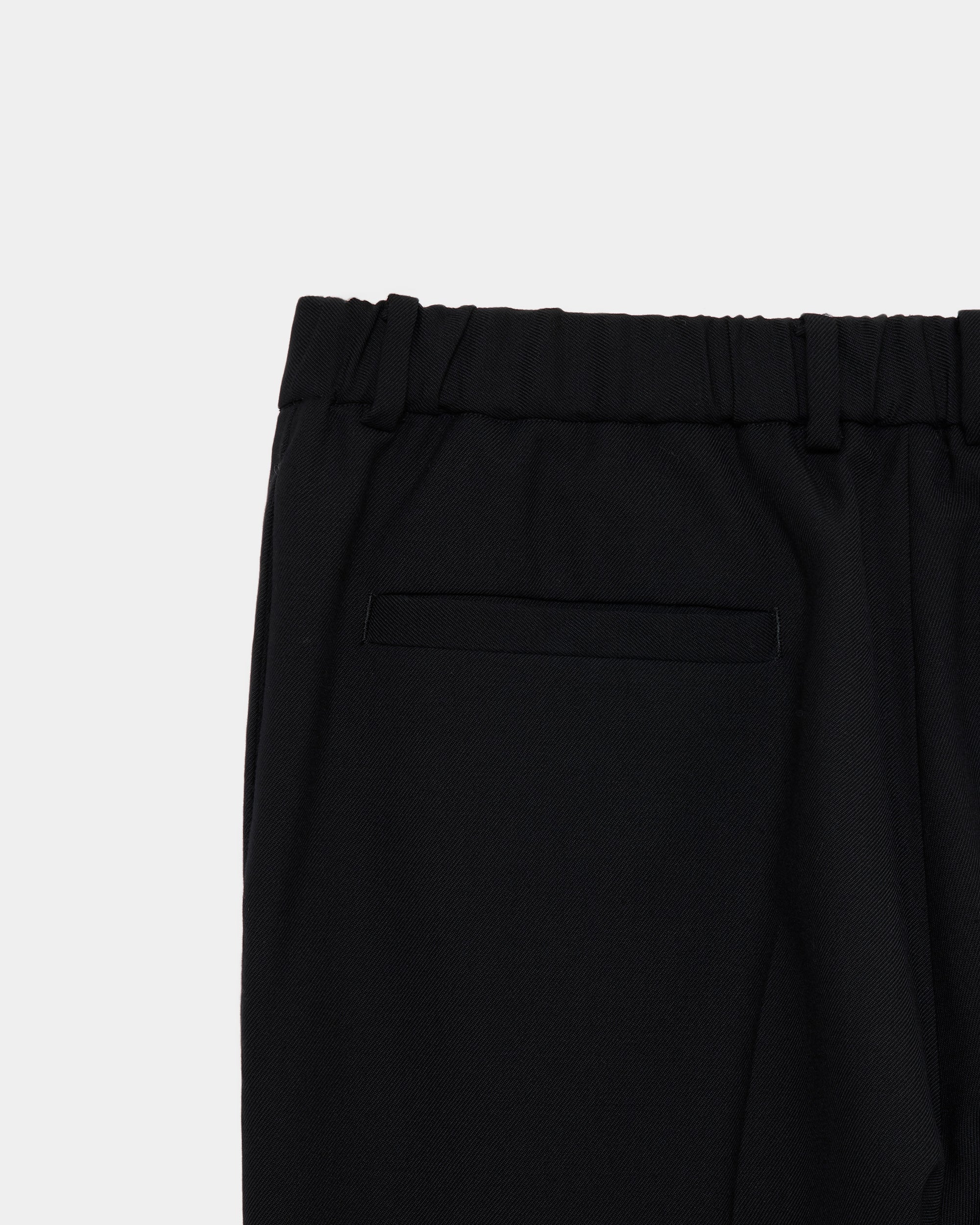 ORGANIC WOOL SURVIVAL CLOTH® FLAT TAPERED TROUSERS, Black