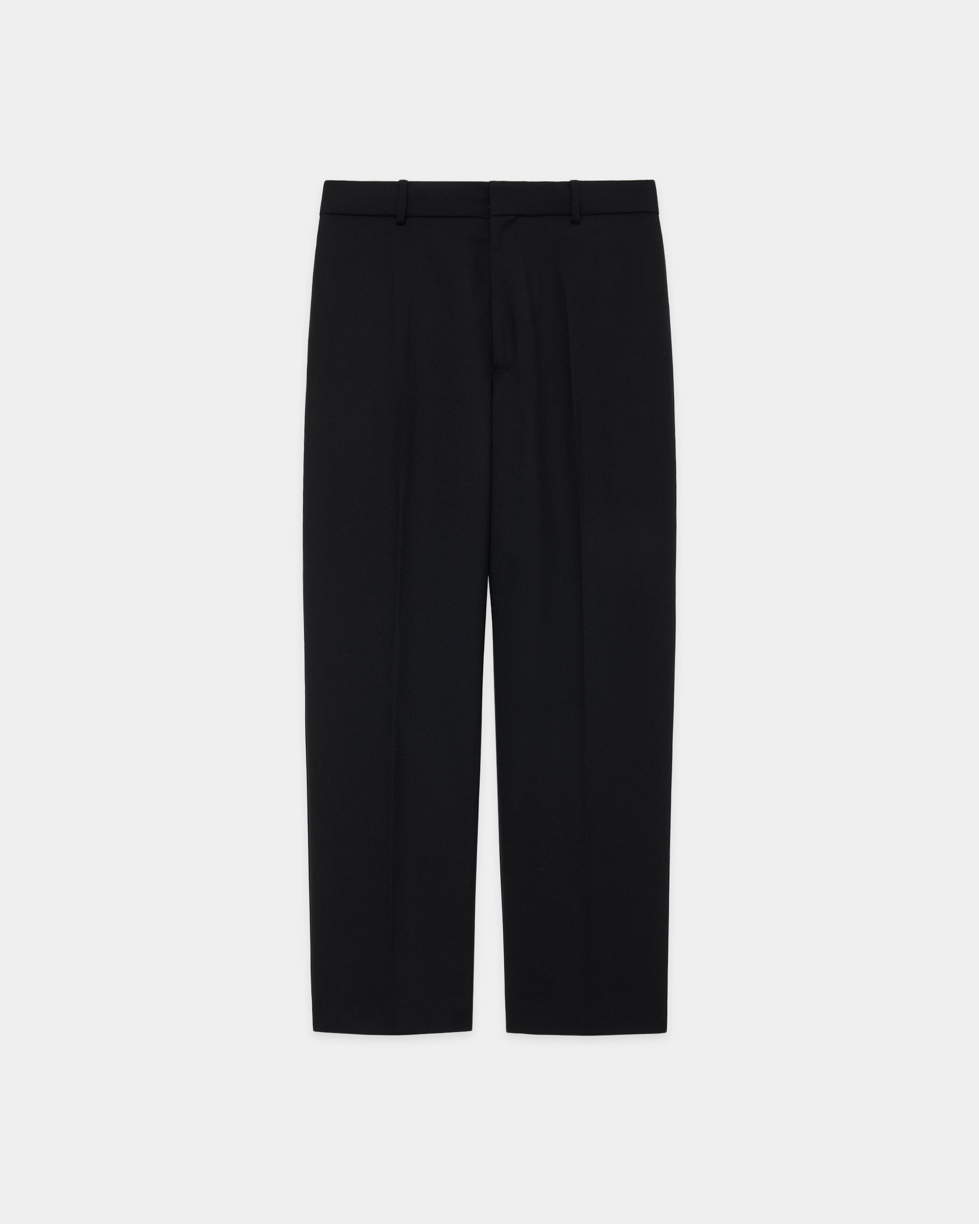 ORGANIC WOOL SURVIVAL CLOTH® FLAT TAPERED TROUSERS, Black