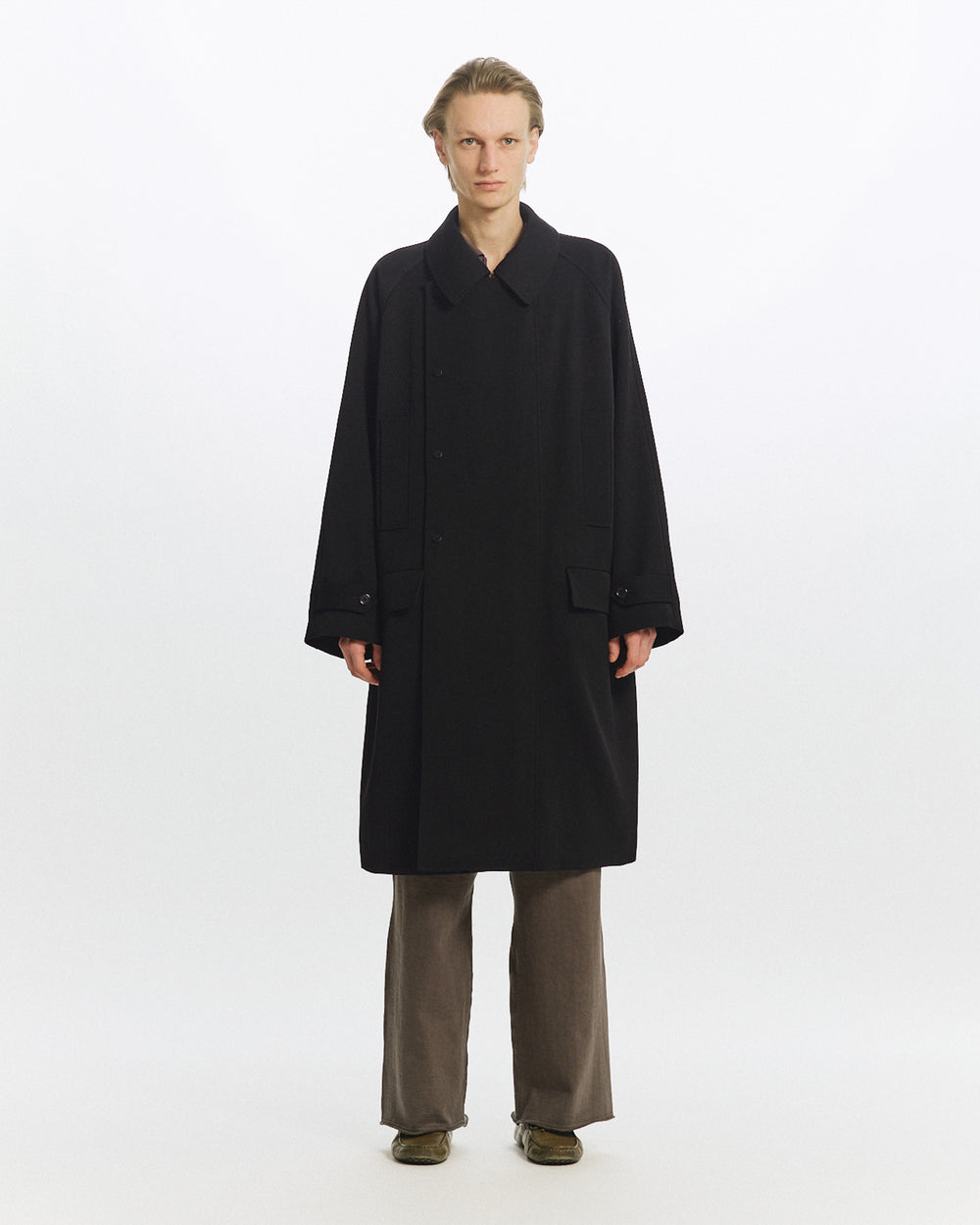 POLWARTH TUXEDO CLOTH HUNTER COAT, Black