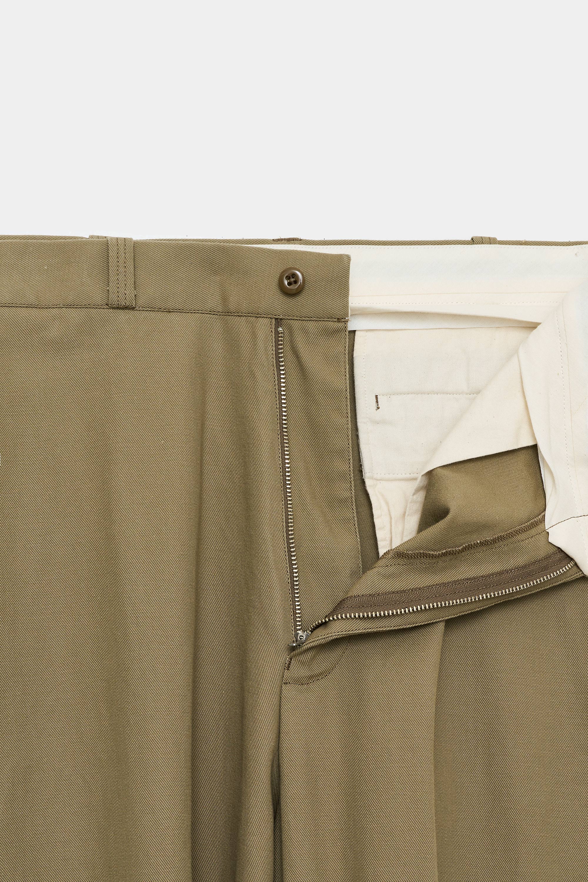 ORGANIC COTTON GABARDINE U.S.ARMY CHINO TROUSERS, Beige