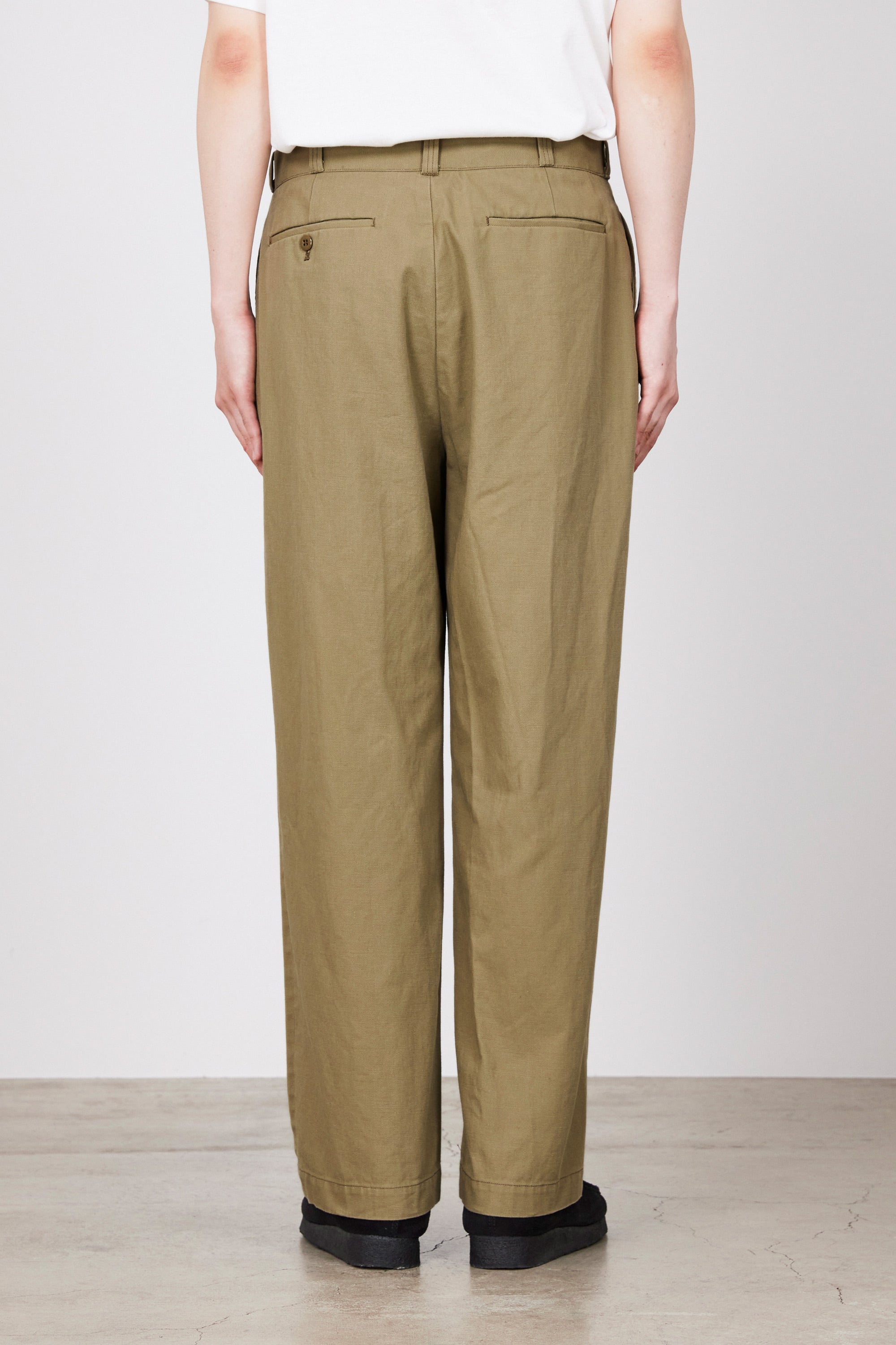 ORGANIC COTTON GABARDINE U.S.ARMY CHINO TROUSERS, Beige