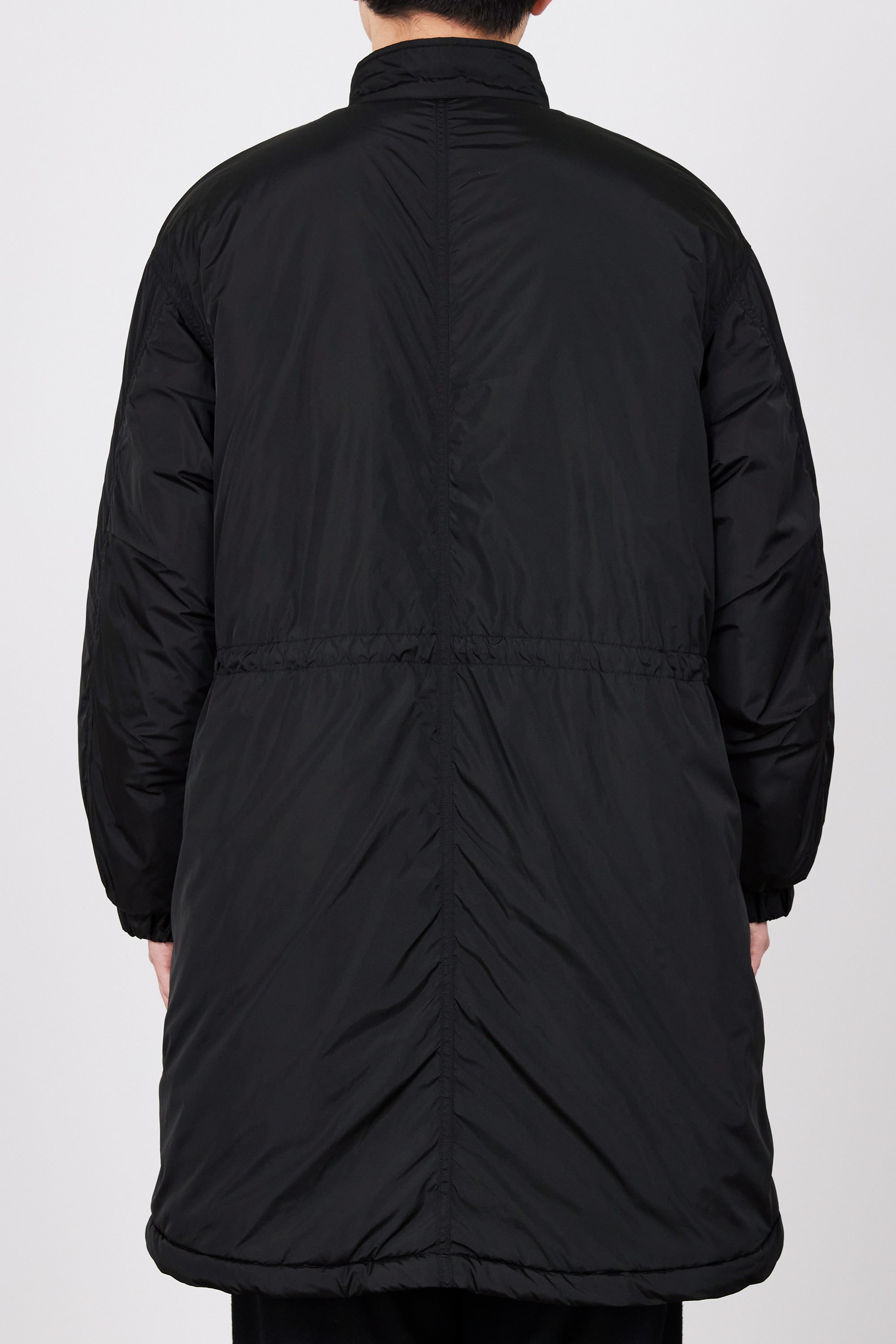 RECYCLE NYLON POPLIN PUFFED MODS COAT, Black