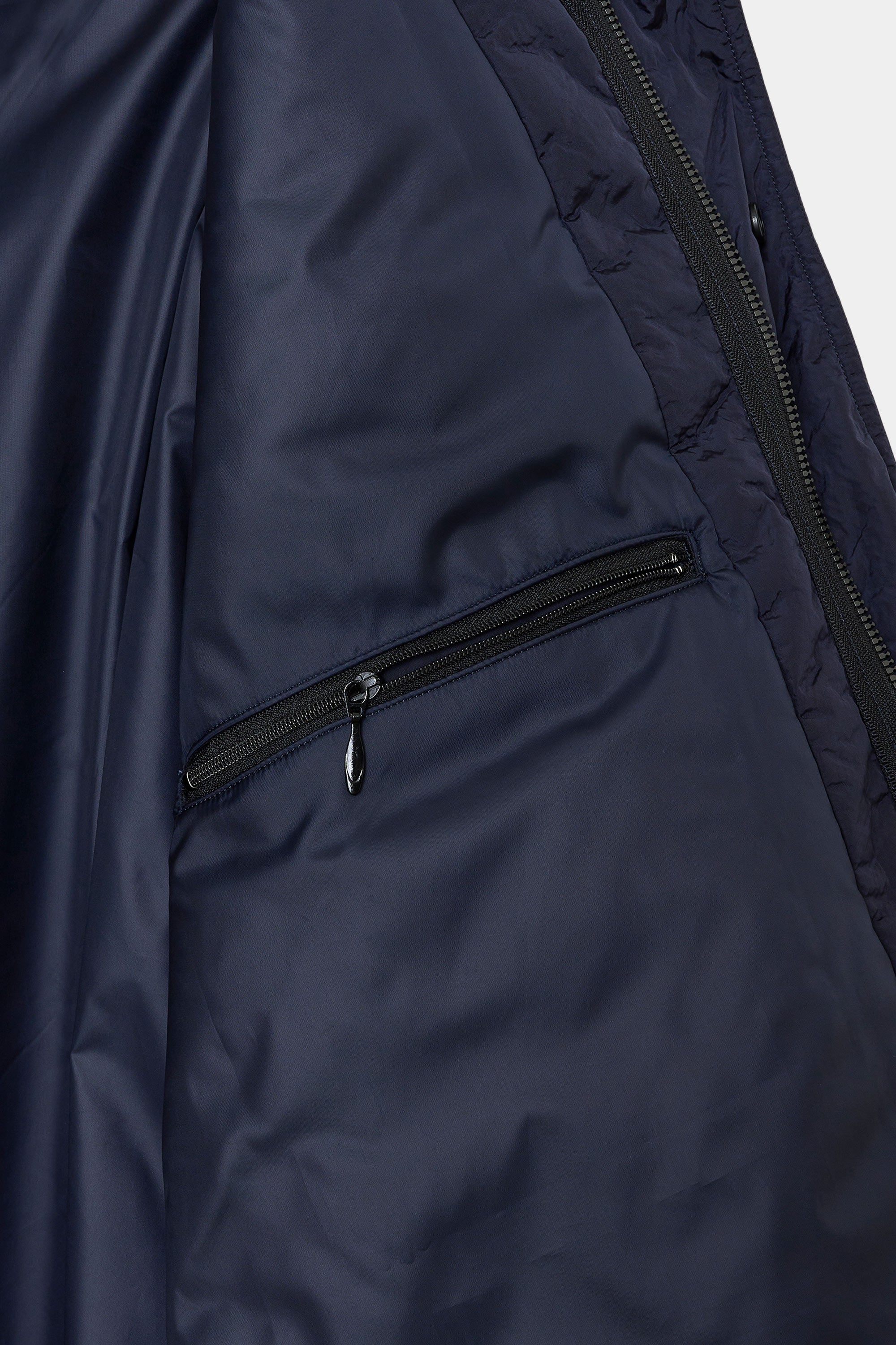RECYCLE NYLON POPLIN PUFFED MODS COAT, Navy
