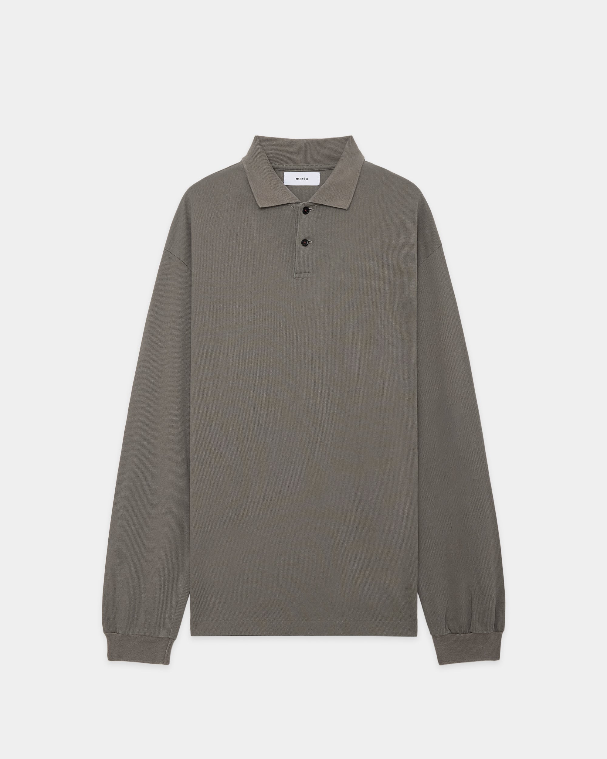 オーガニックコットン強燃ドライカノコ / 2ボタンポロL/S TEE, Gray