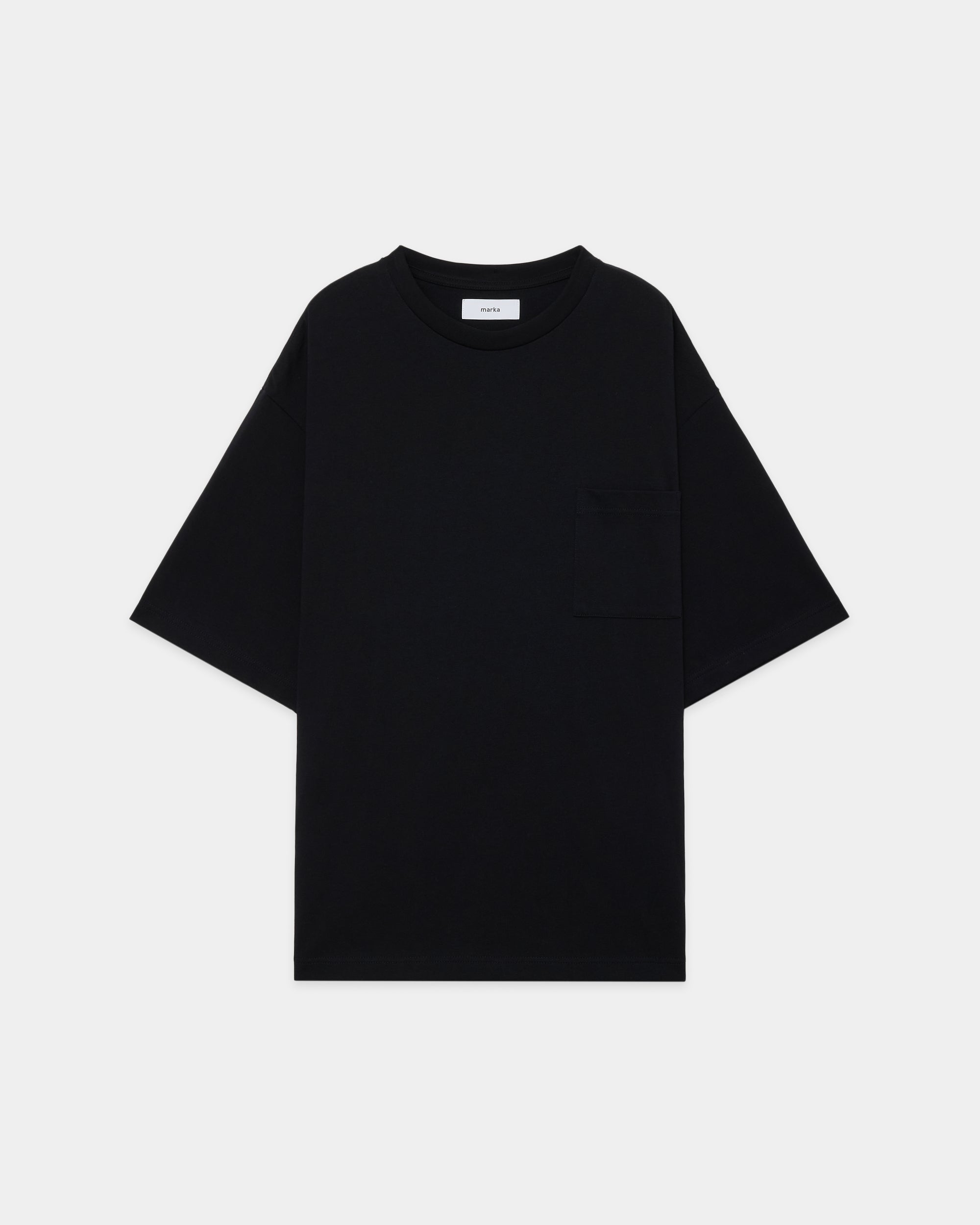 20//1 RECYCLE SUVIN ORGANIC COTTON KNIT LOOSE FIT POCKET TEE, Black