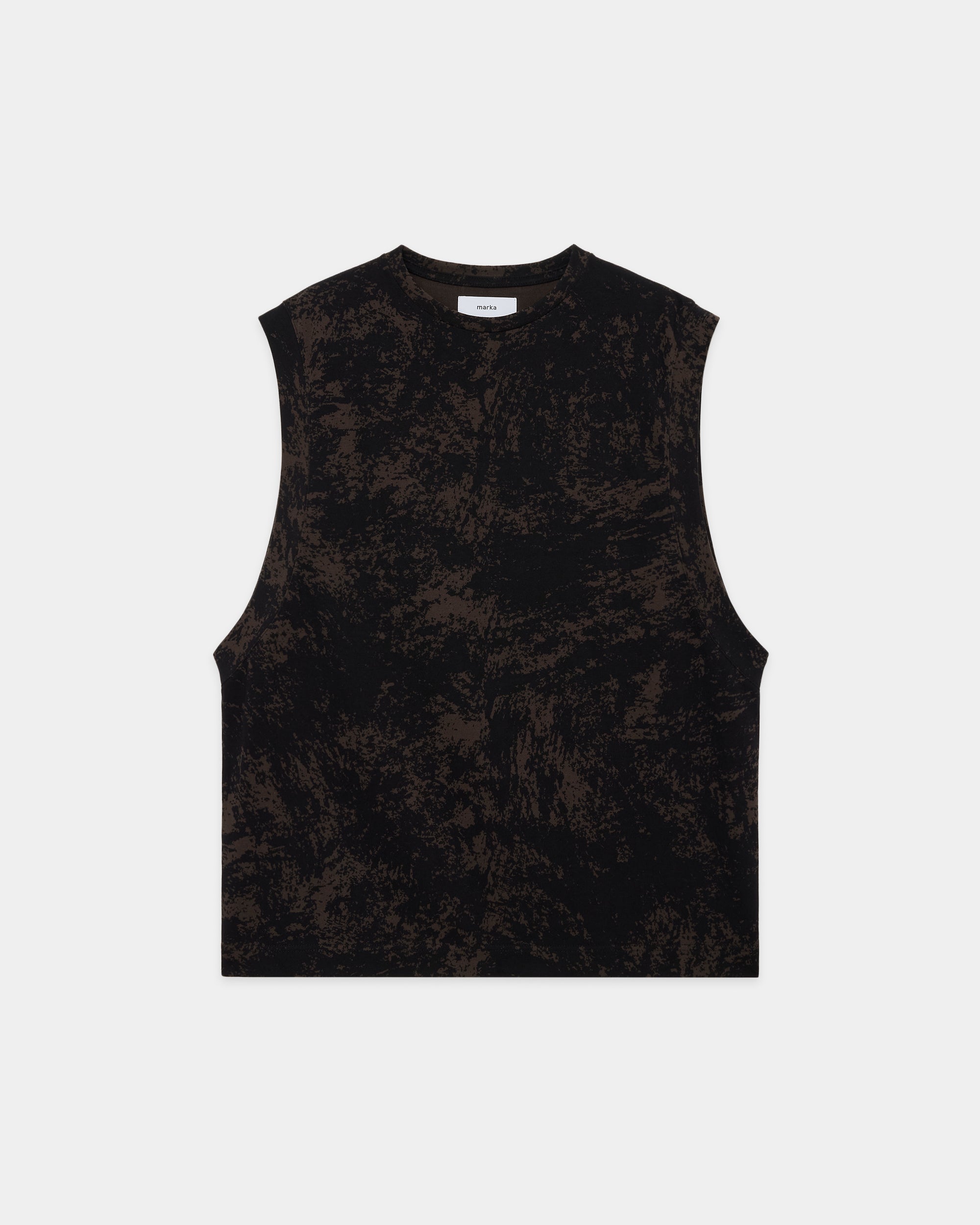 20//1 RECYCLE SUVIN ORGANIC COTTON KNIT VEST, Black Camo