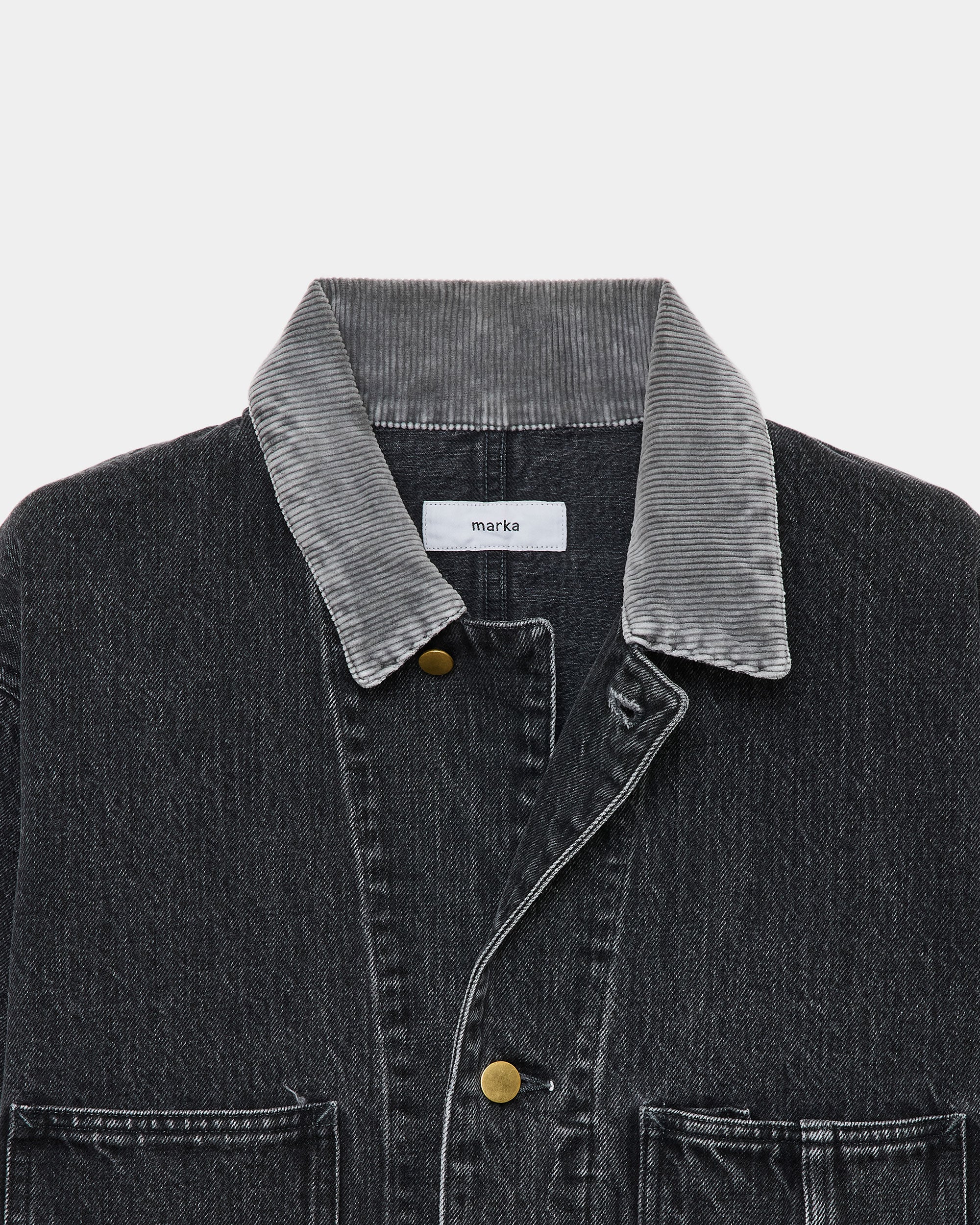 オーガニックコットン 13.5oz セルビッチデニム / カバーオールジャケット, Faded Black