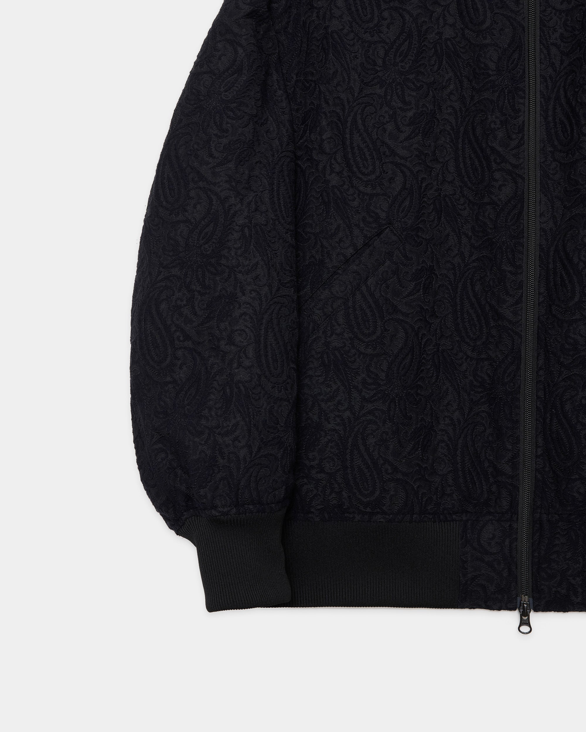 RECYCLED POLYESTER x RECYCLED WOOL PAISLEY JACQUARD BOMBER JACKET, Dark Navy