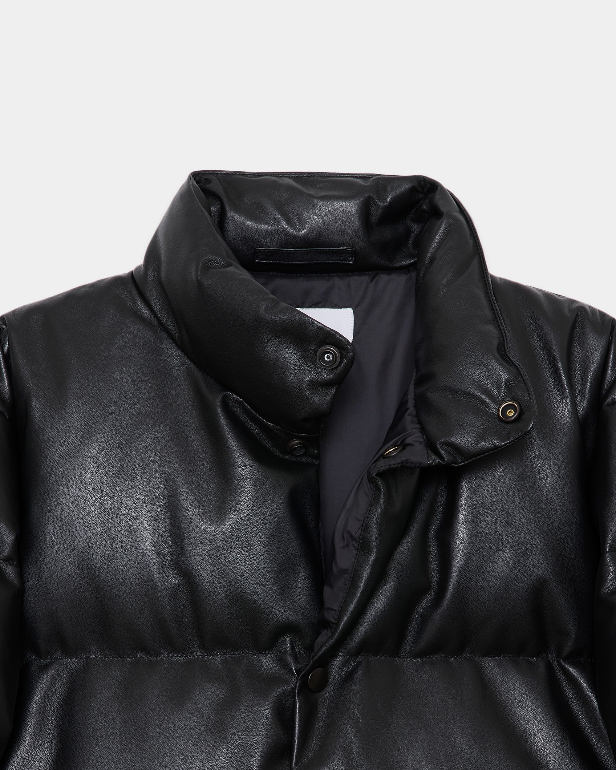 Sheep Leather Leather Leather Down Jacket, Black