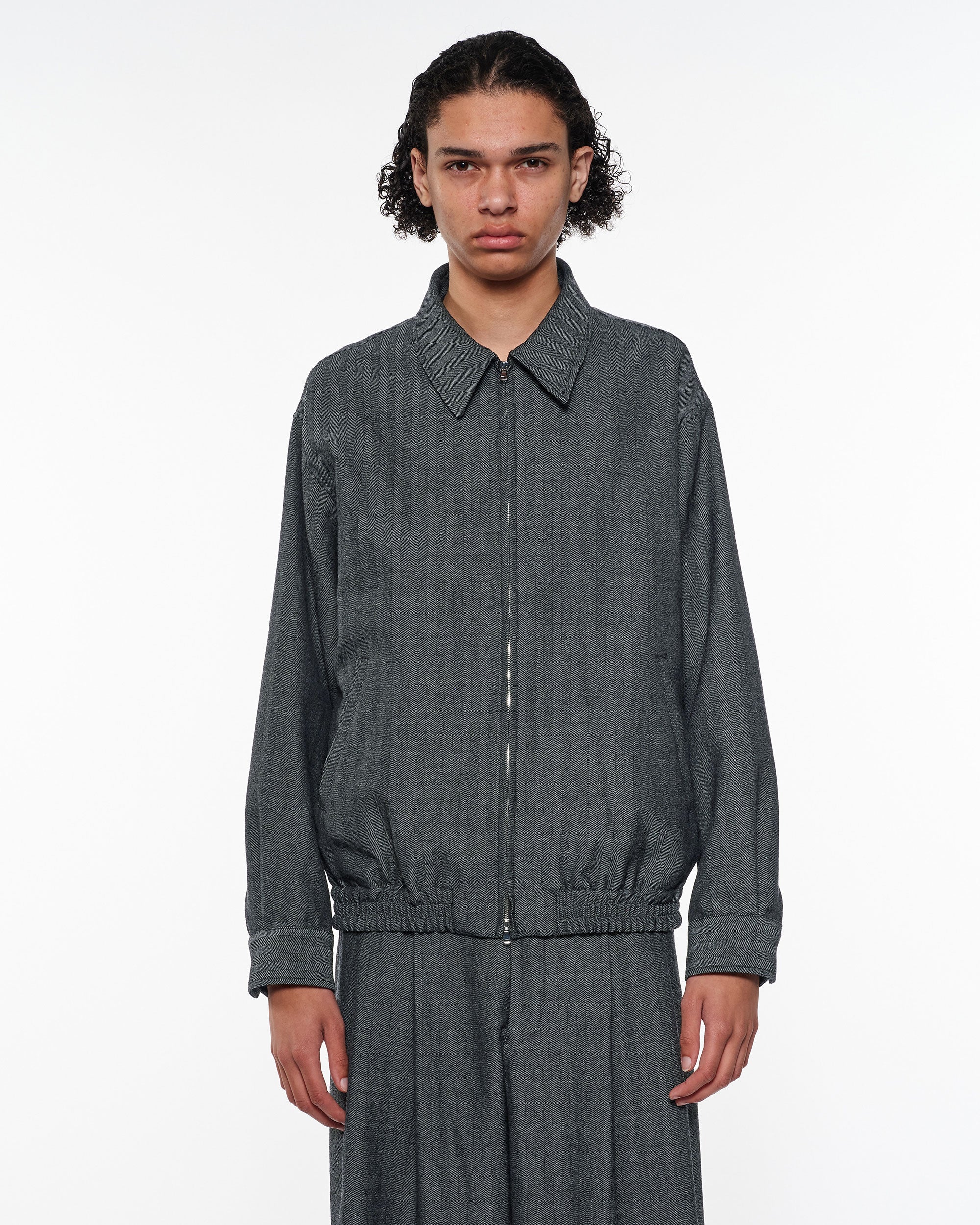 Tumbled Wool Serge Sports Jacket, Herringbone