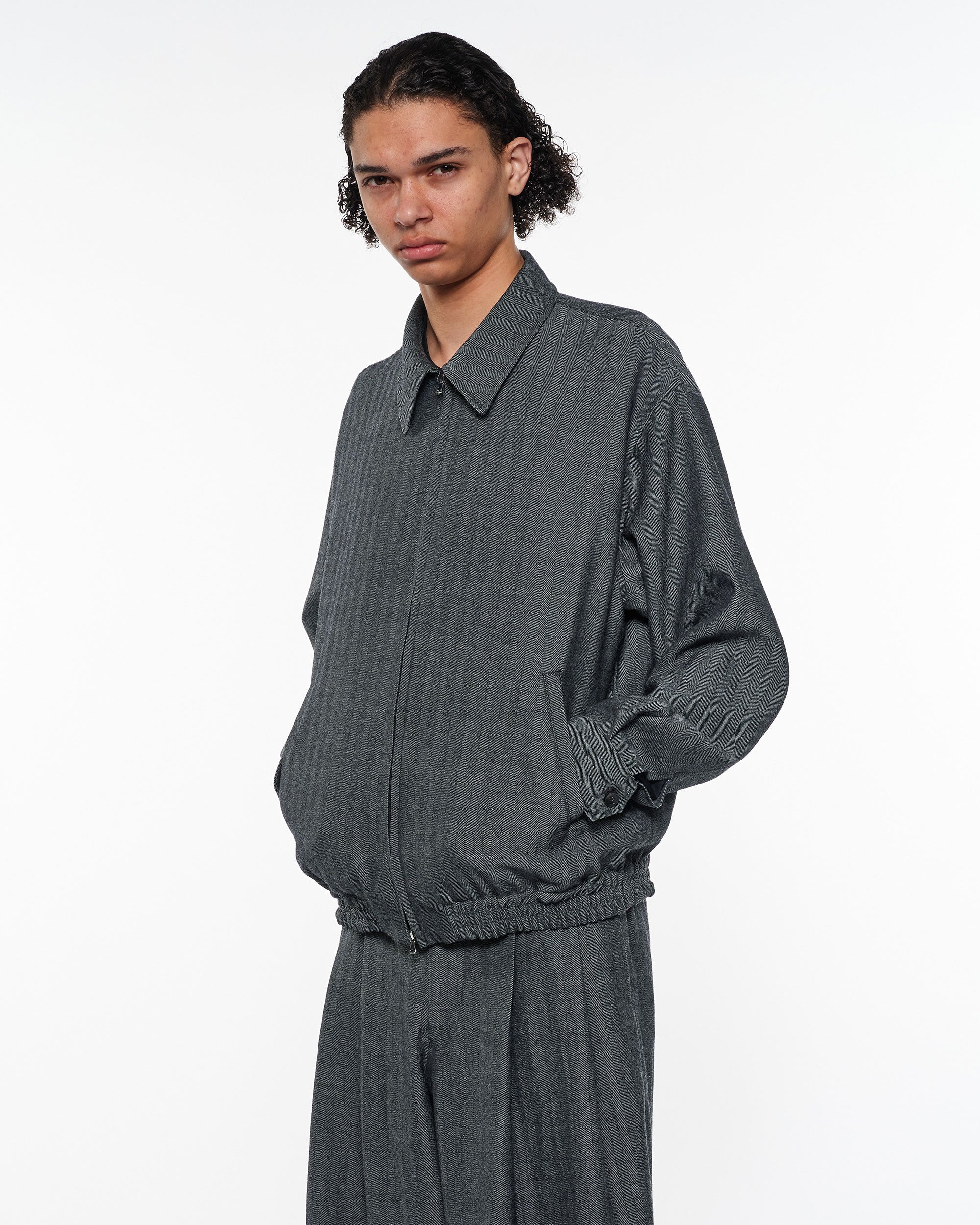 Tumbled Wool Serge Sports Jacket, Herringbone