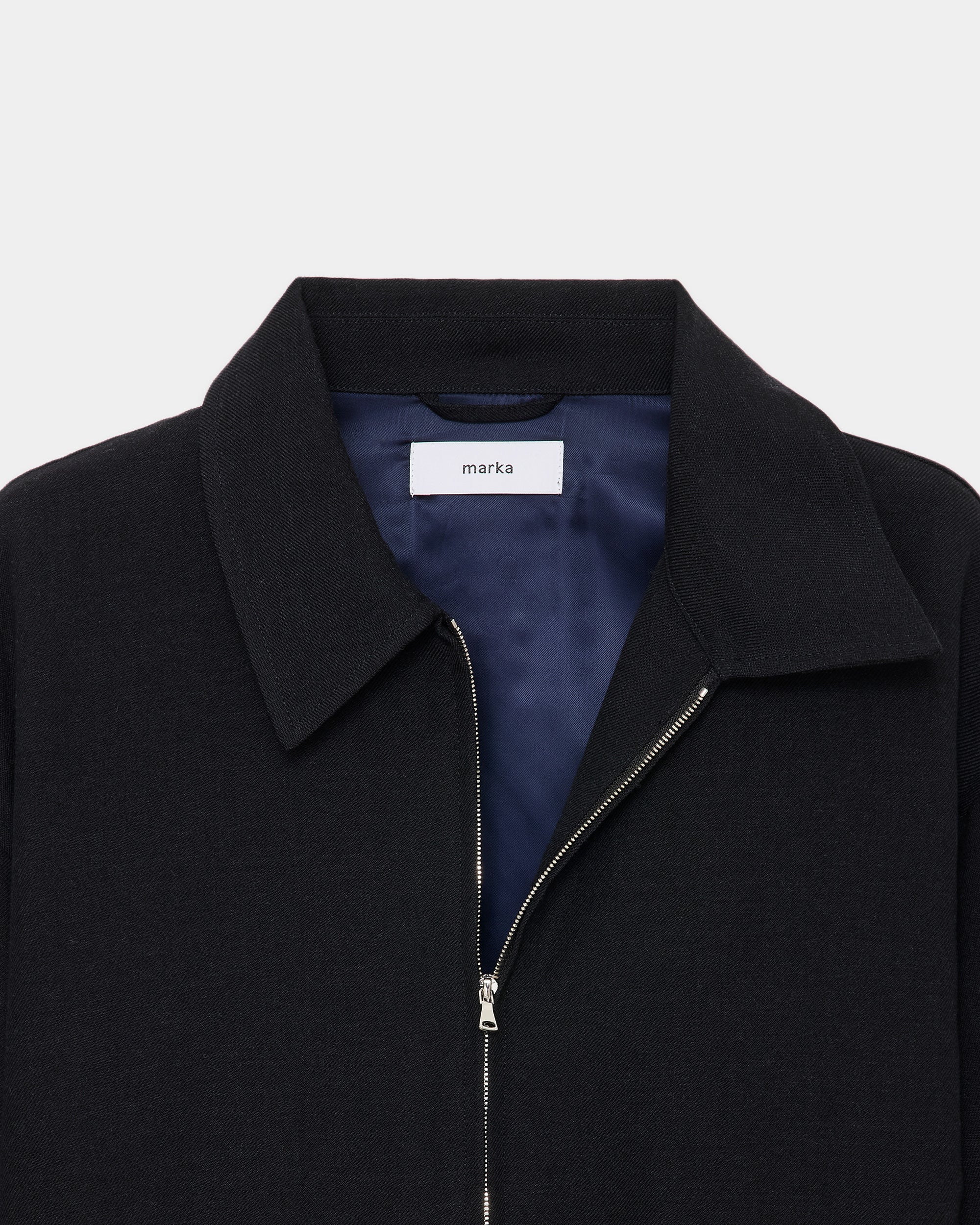 Tumbled Wool Serge Sports Jacket, Chambray Black