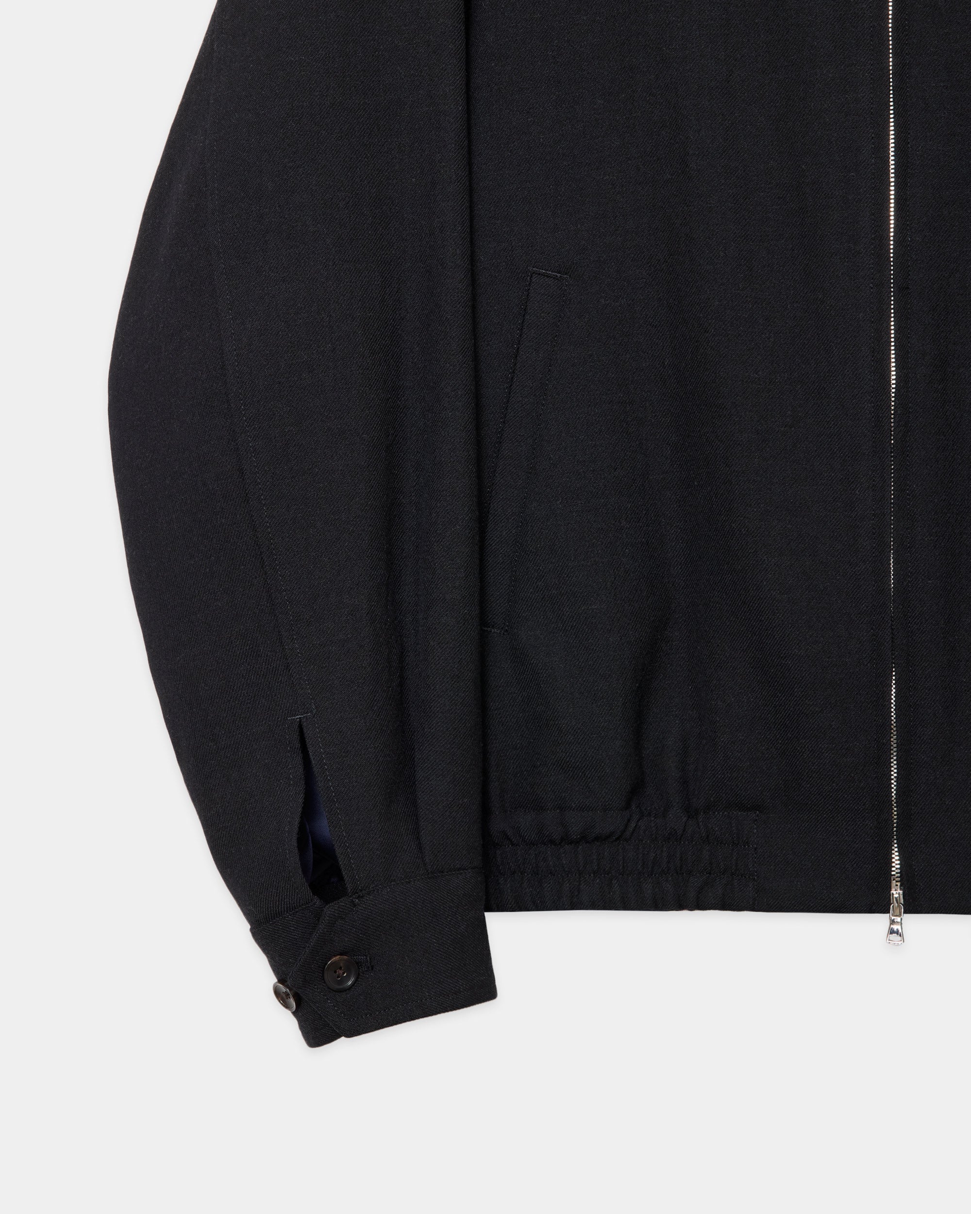 Tumbled Wool Serge Sports Jacket, Chambray Black