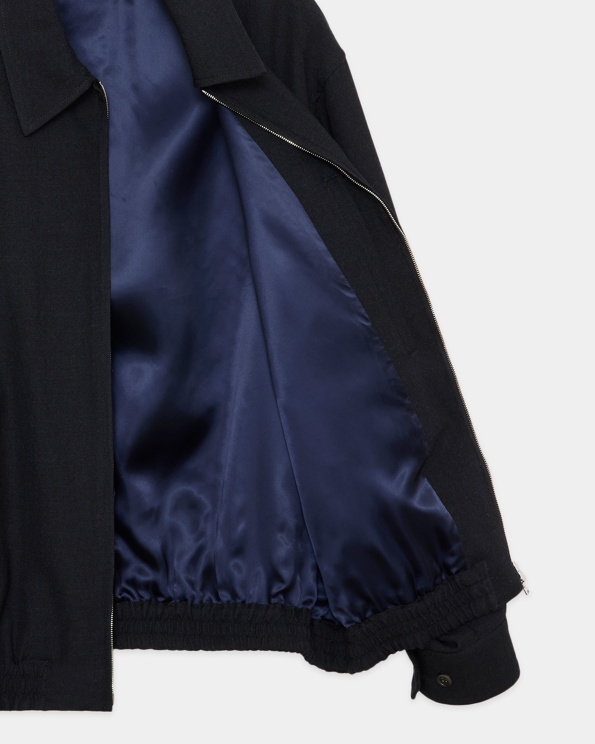 Tumbled Wool Serge Sports Jacket, Chambray Black