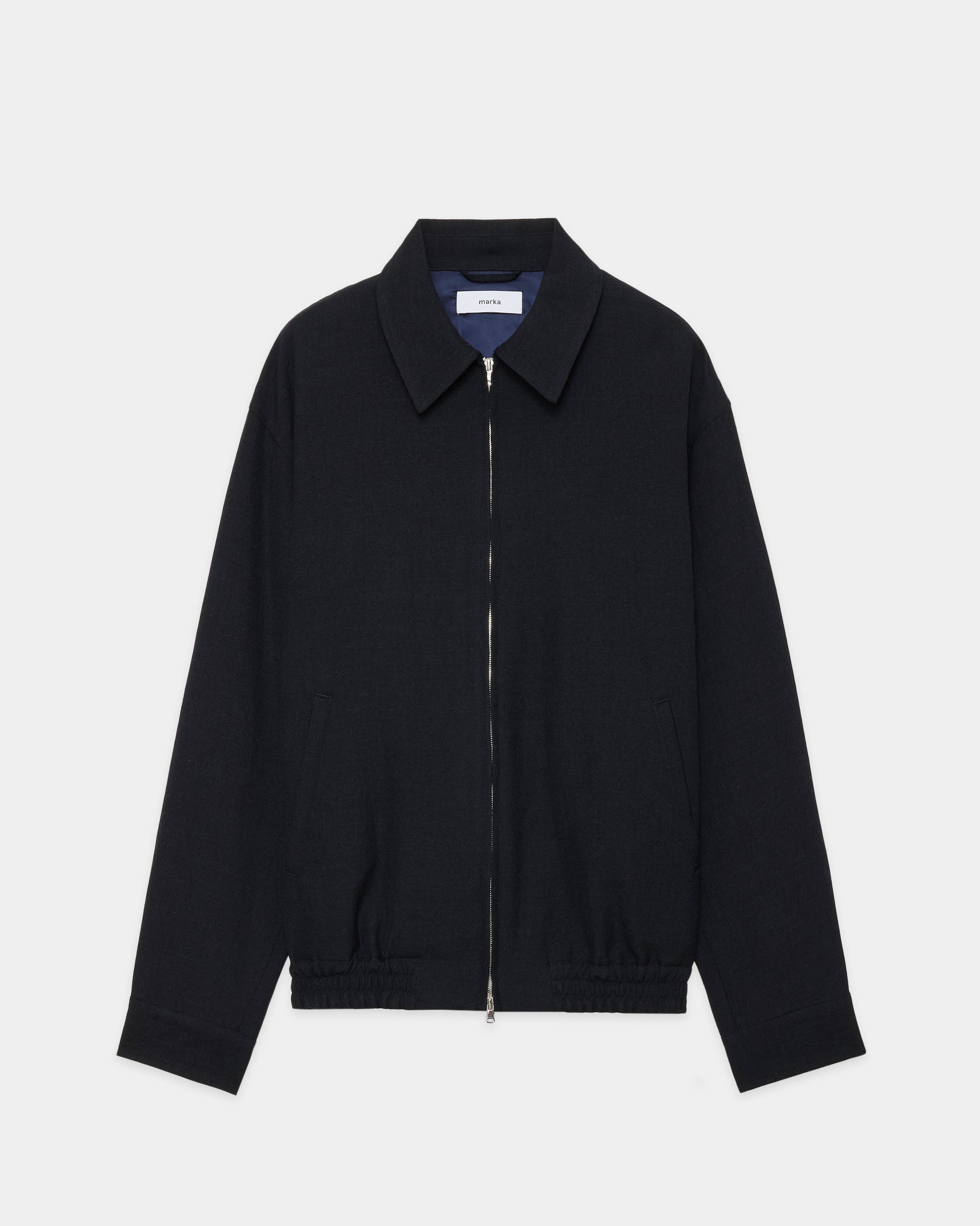 Tumbled Wool Serge Sports Jacket, Chambray Black