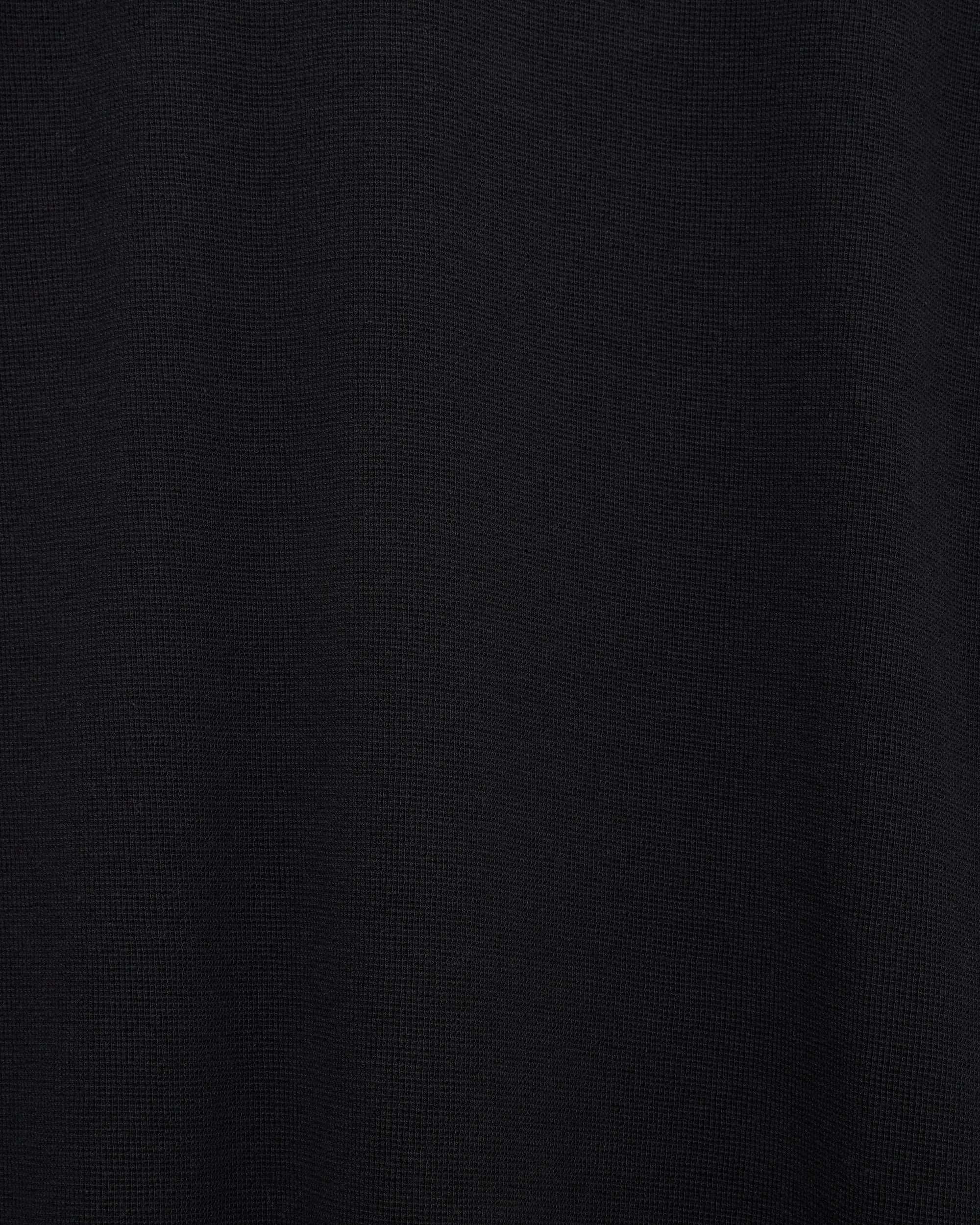 Organic Cotton Hemp Mesh Knit Crew Neck L/S Tee, Black