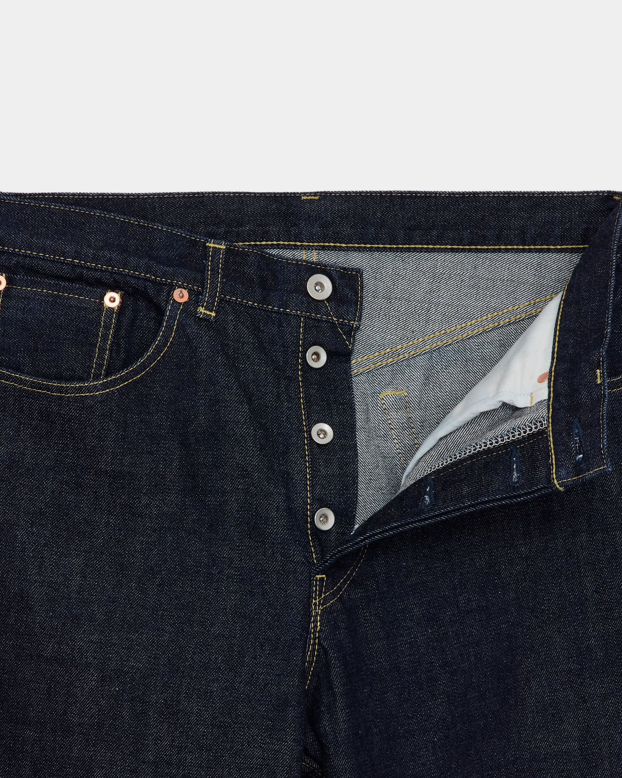 Organic Cotton 13.5Oz Selvedge Denim Parking-Wide Leg Jeans, Indigo