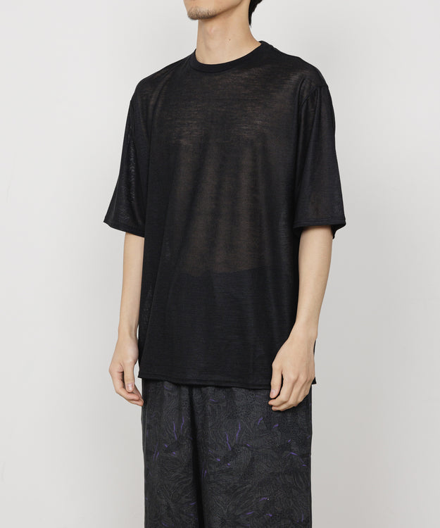 RAMIE KNIT CREW NECK TEE, Black