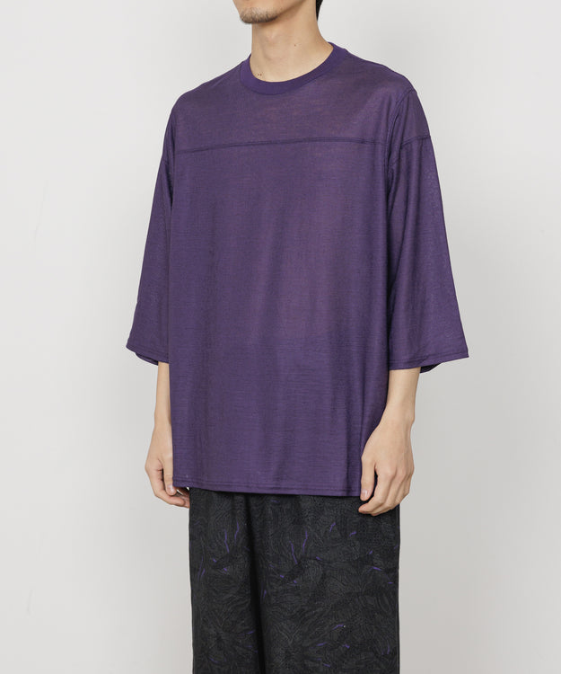 RAMIE KNIT BALL GAMES 3/4 SLEEVE TEE, Purple