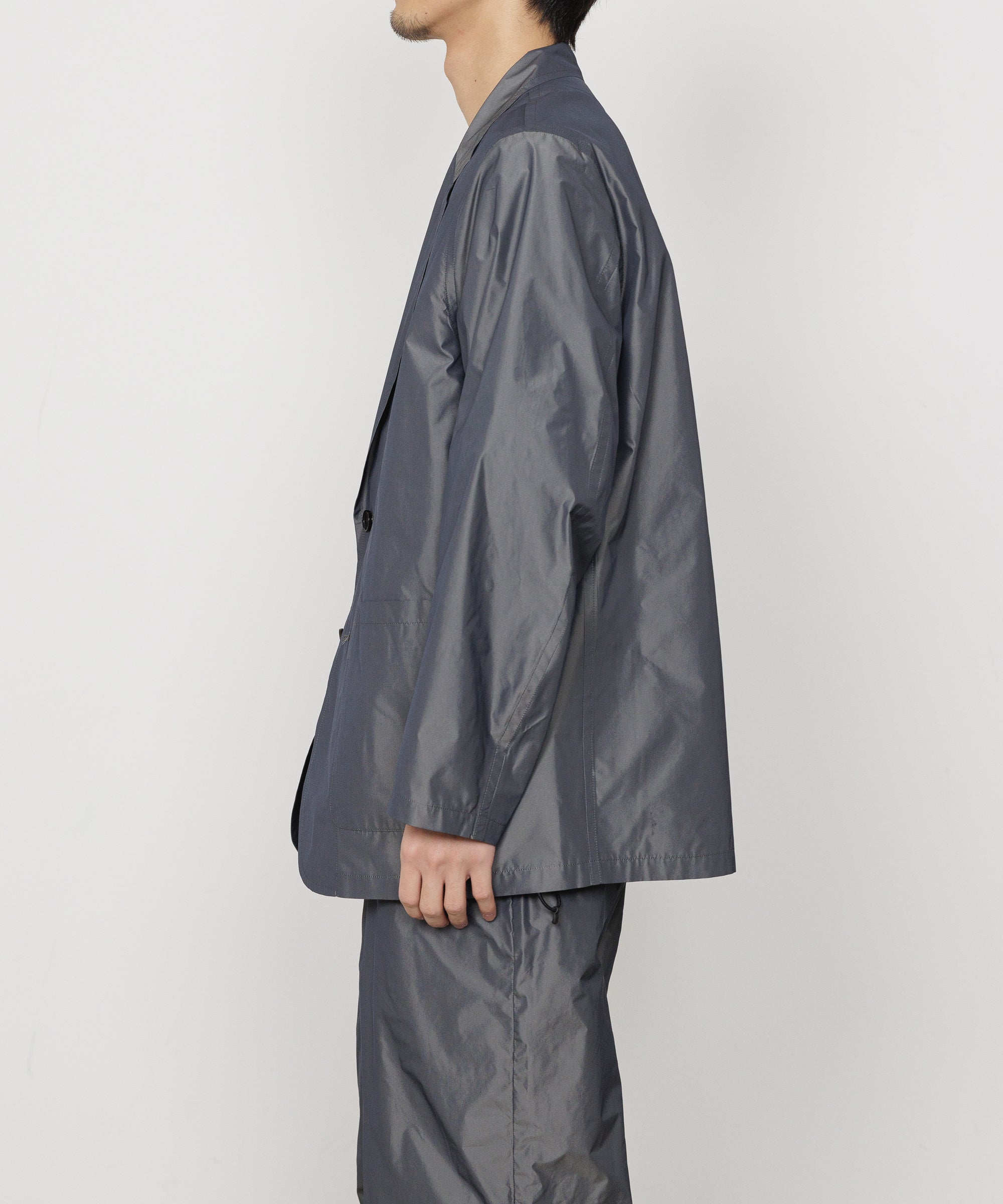 RECYCLED POLYESTER×SILK TAFFETA STROLL AROUND JACKET, M Gray