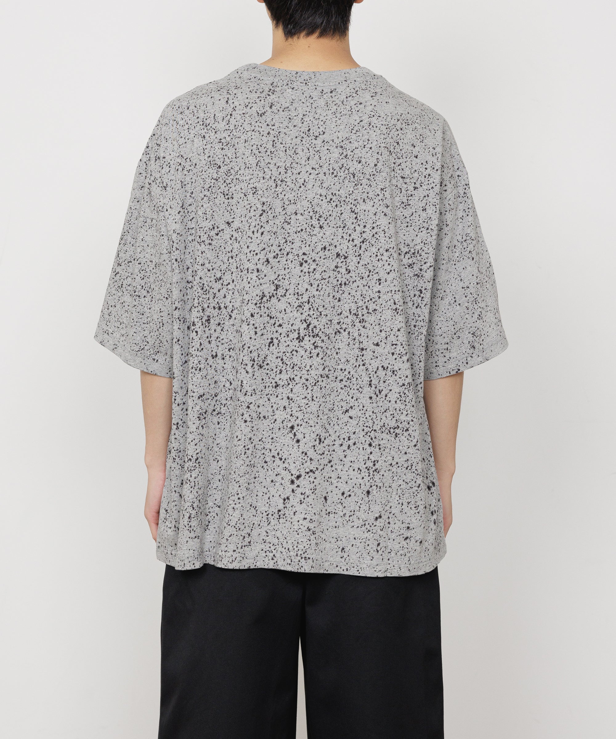 30/1 ORGANIC COTTON KNIT LOOSE FIT SPLASH TEE, Top Gray