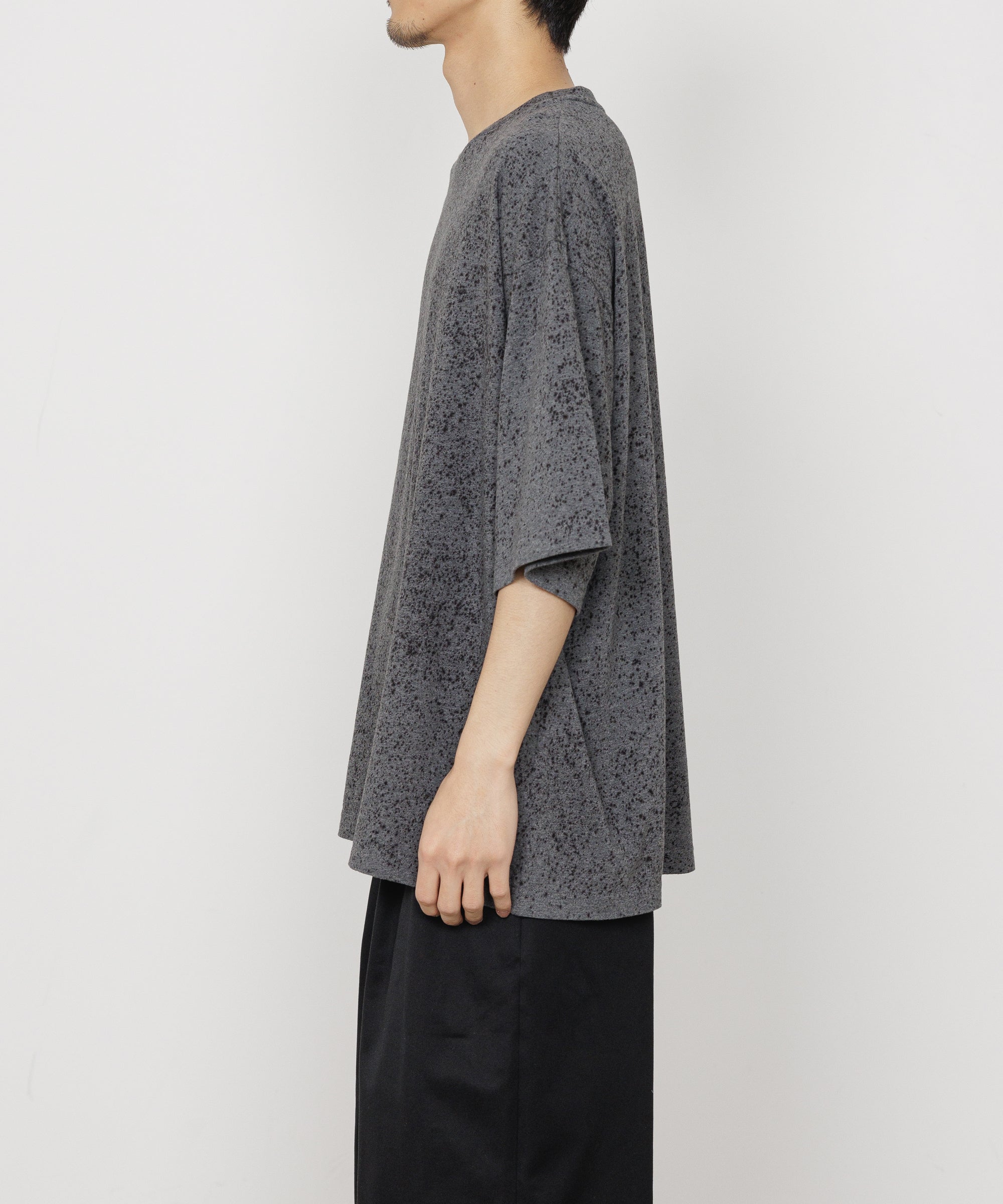 オーガニックコットンソフト天竺 / ルーズフィットスプラッシュTEE, Top Charcoal