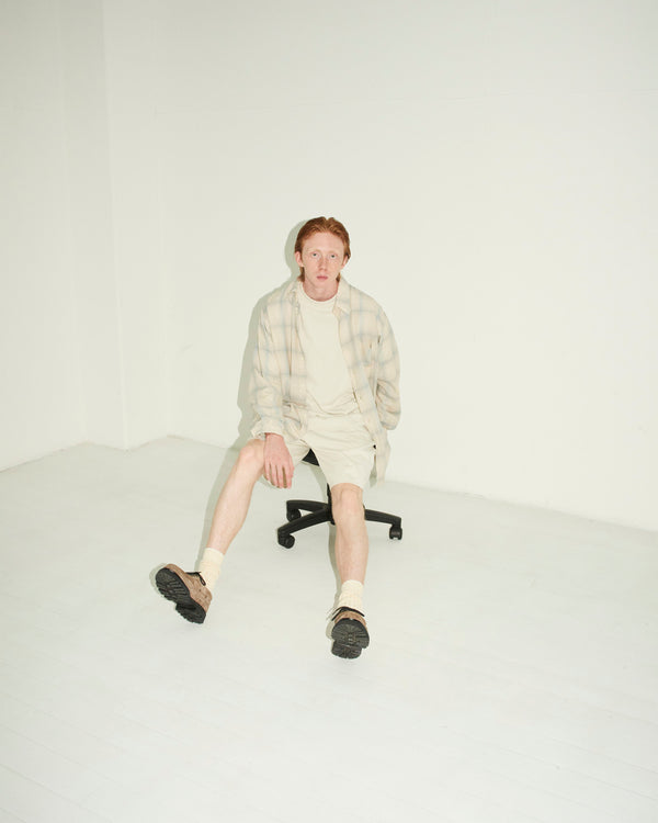 20//1 RECYCLE SUVIN ORGANIC COTTON KNIT EASY SHORTS, Off White