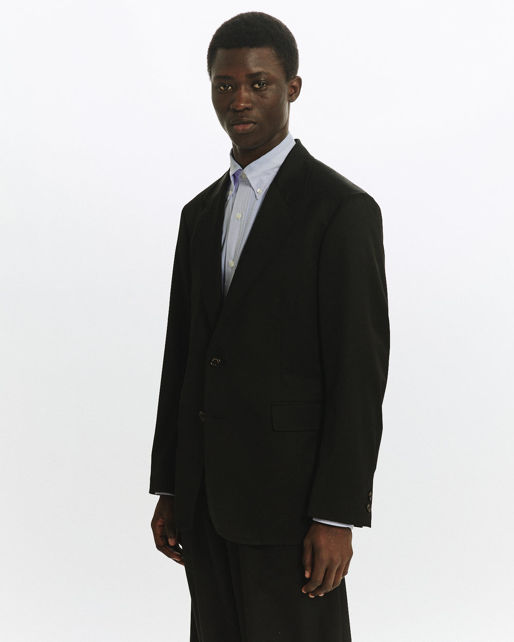 ORGANIC WOOL 2/80 GABARDINE ALBERT JACKET, Black