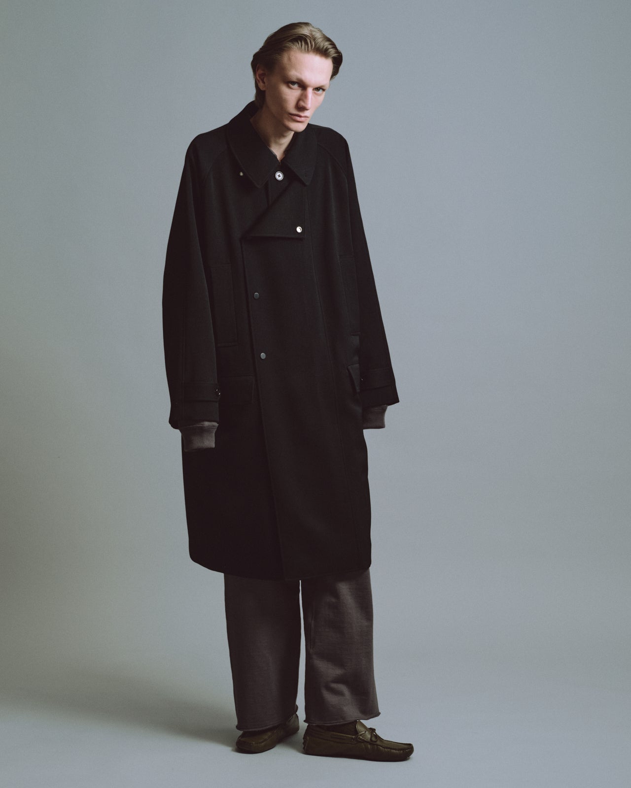 POLWARTH TUXEDO CLOTH HUNTER COAT, Black