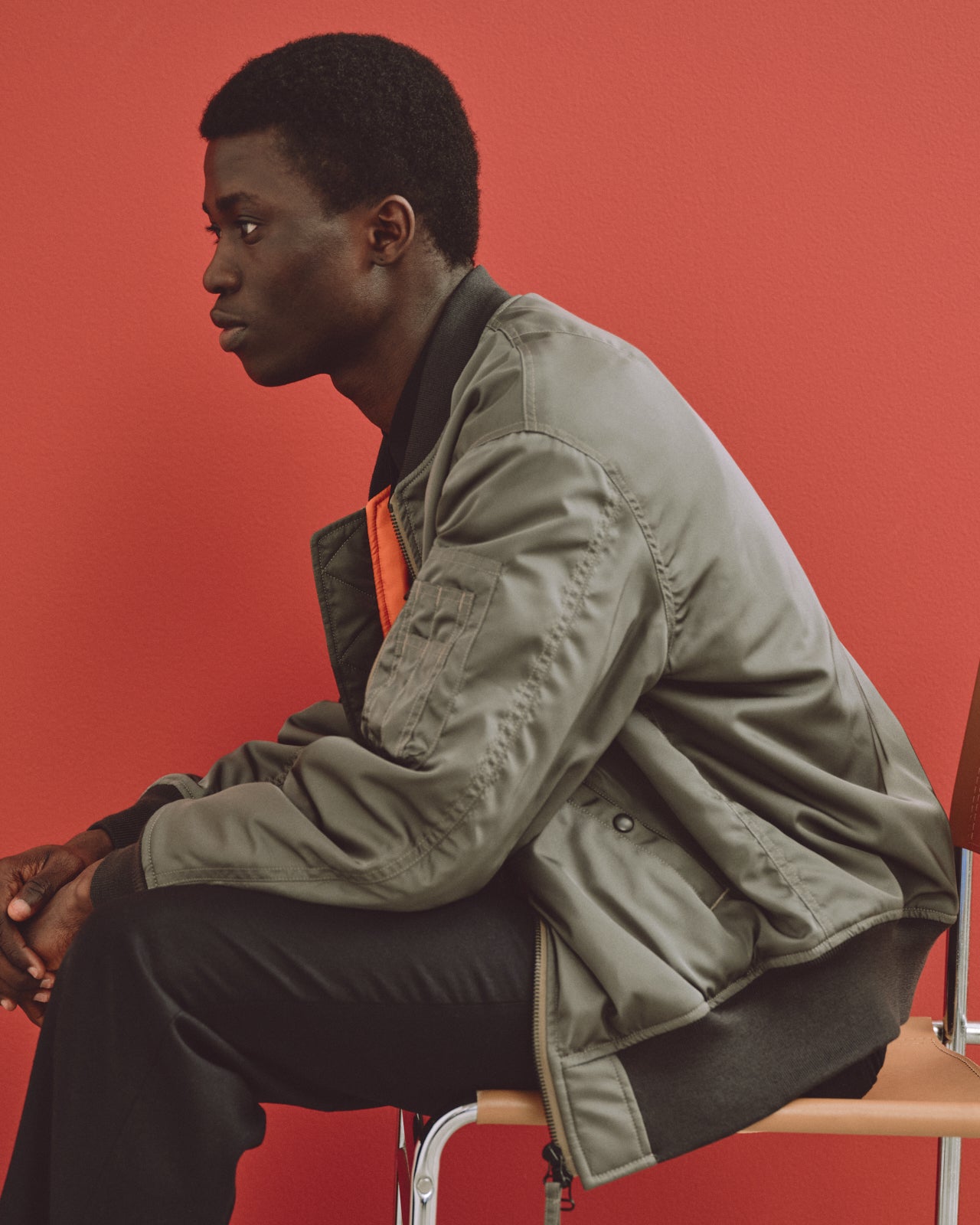 SILK HEAVY TWILL MA-1, Sage Green