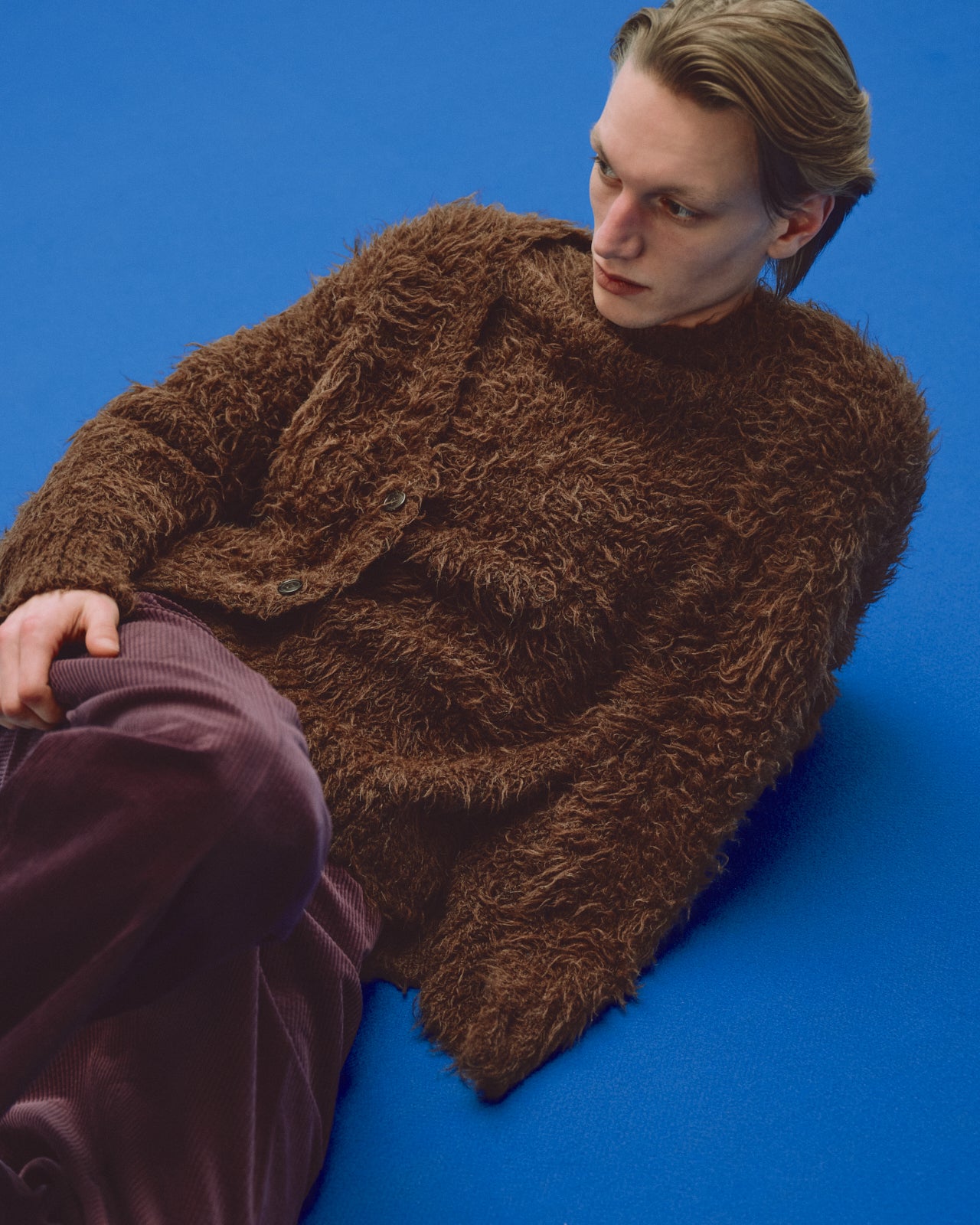 NATURAL COLOR ALPACA FUR ALPACA FUR CARDIGAN, Natural Brown