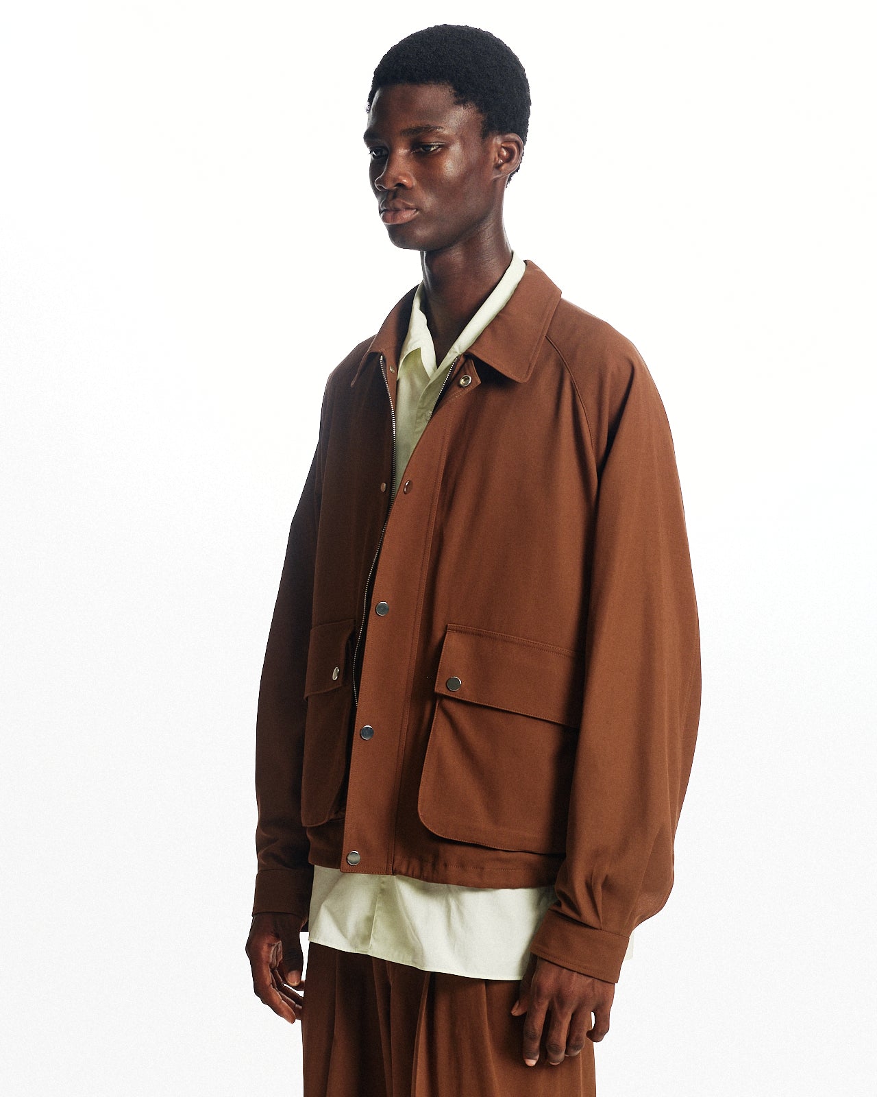 60/2オーガニック強燃ボイル3/2ツイル / ショートフィールドブルゾン, Burnt Umber