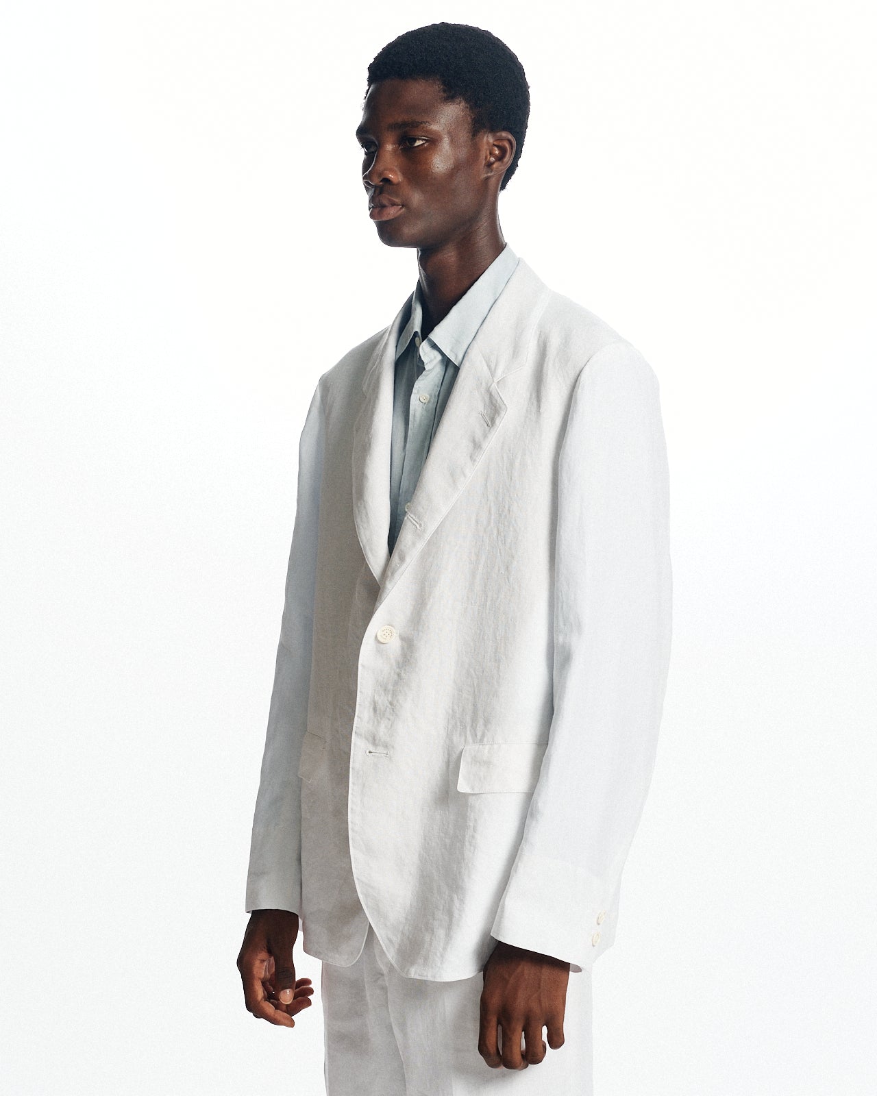 80/1ヘンプタイプライター / サックコート, White