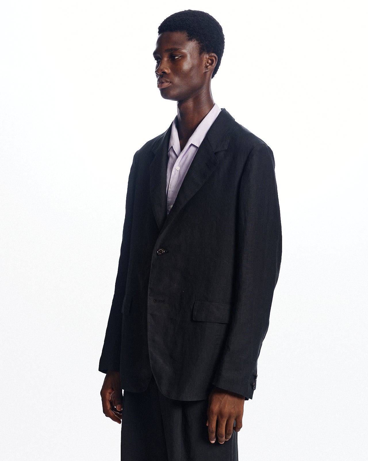 80/1ヘンプタイプライター / サックコート, Black