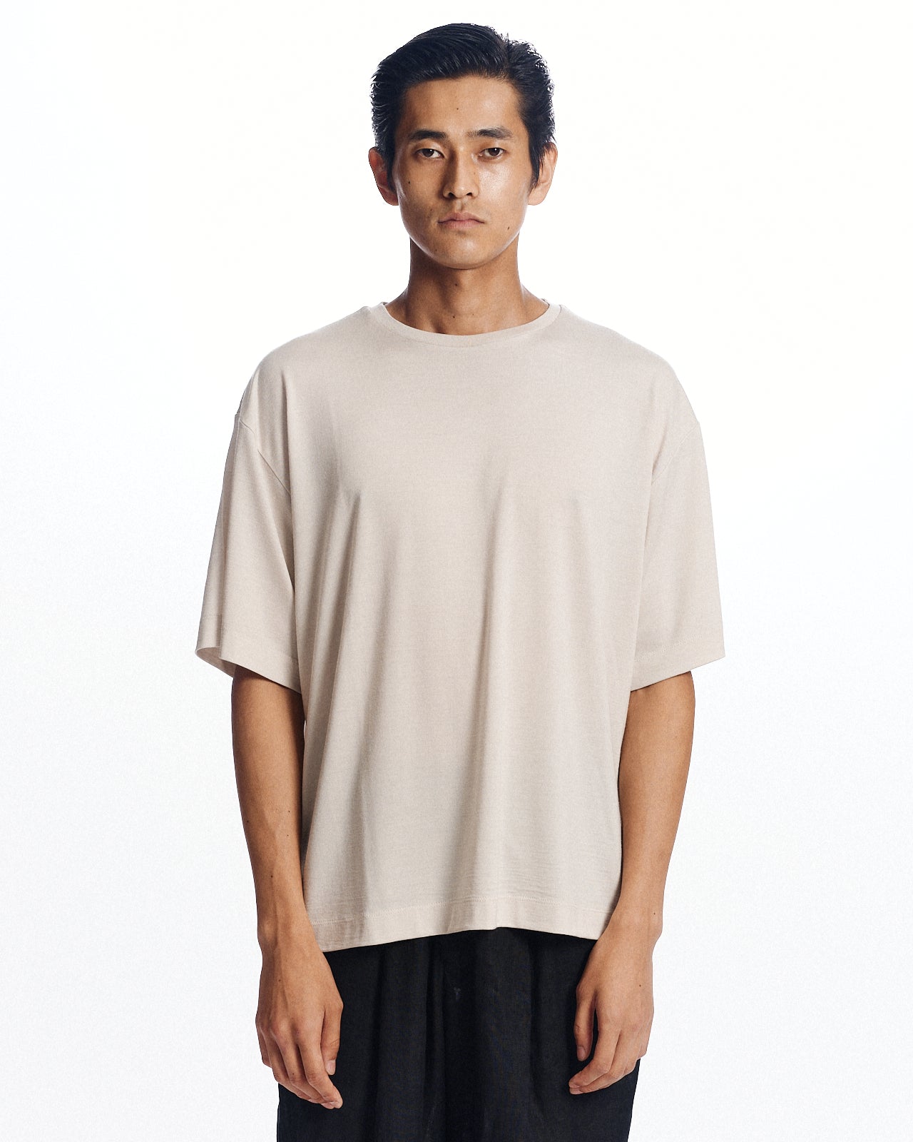 スーパー160sウール防縮天竺 / ショートスリーブTシャツ, Greige