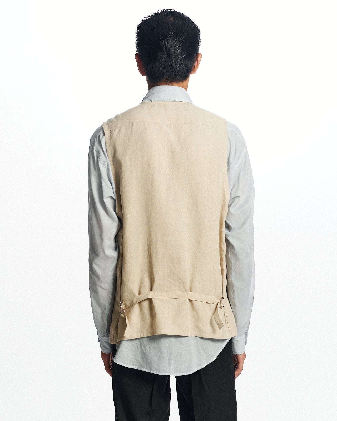 80/1ヘンプタイプライター / ウェストコート, Beige