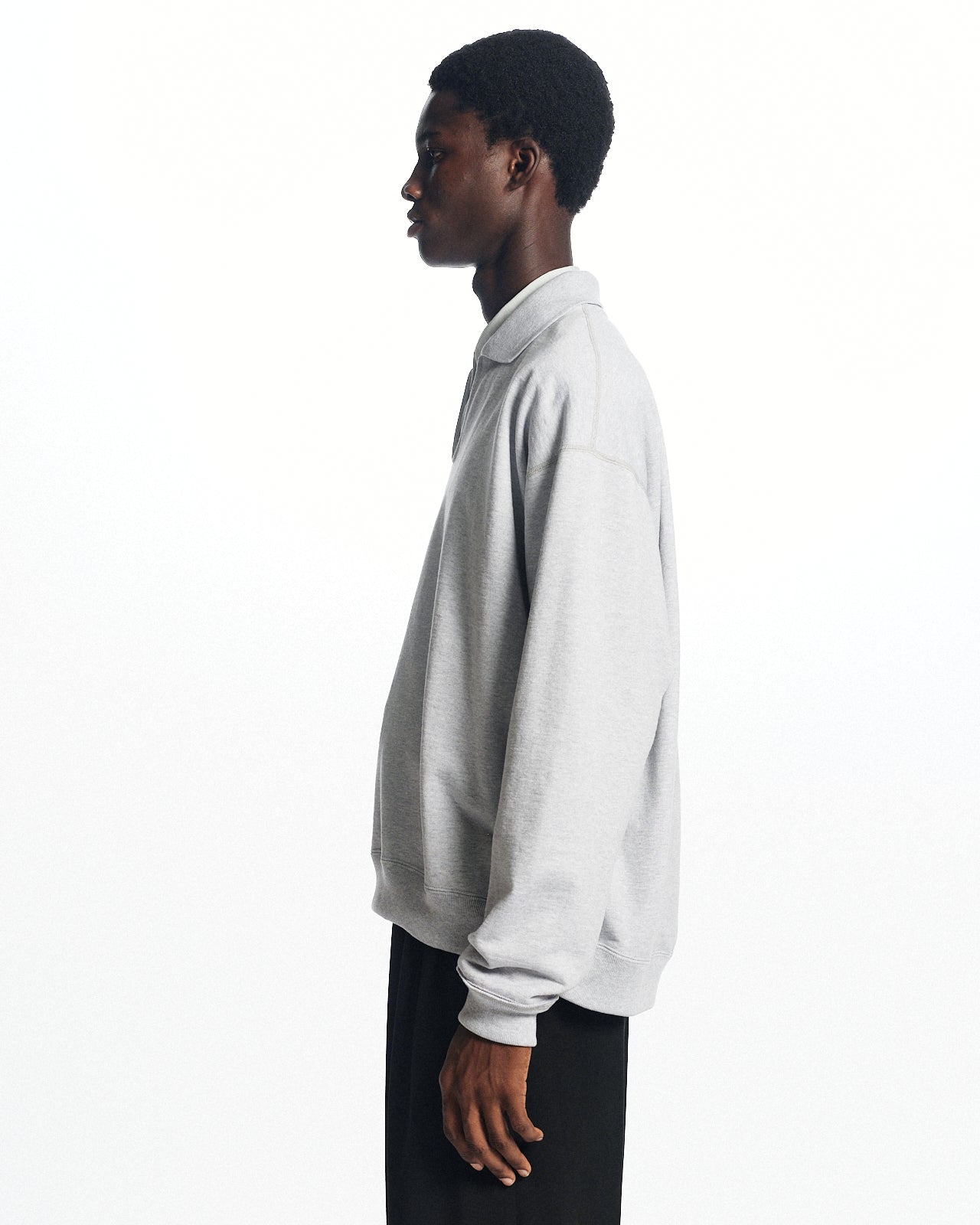 オーガニックコットンヘビー吊裏毛 / スキッパーコンフォートスウェット, Ash Gray