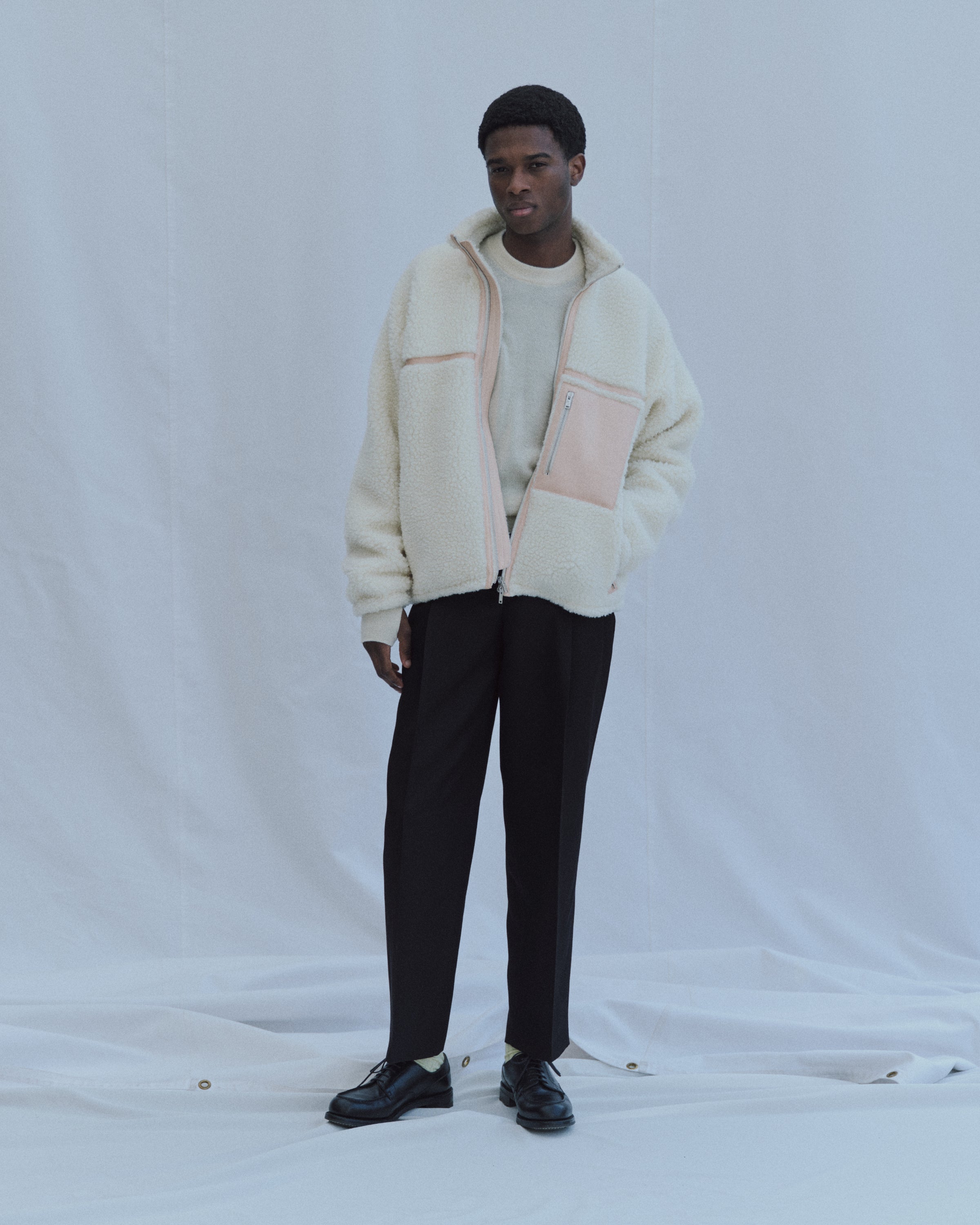 ロッキーメリノシープボア / レトロカーディガン, Off White