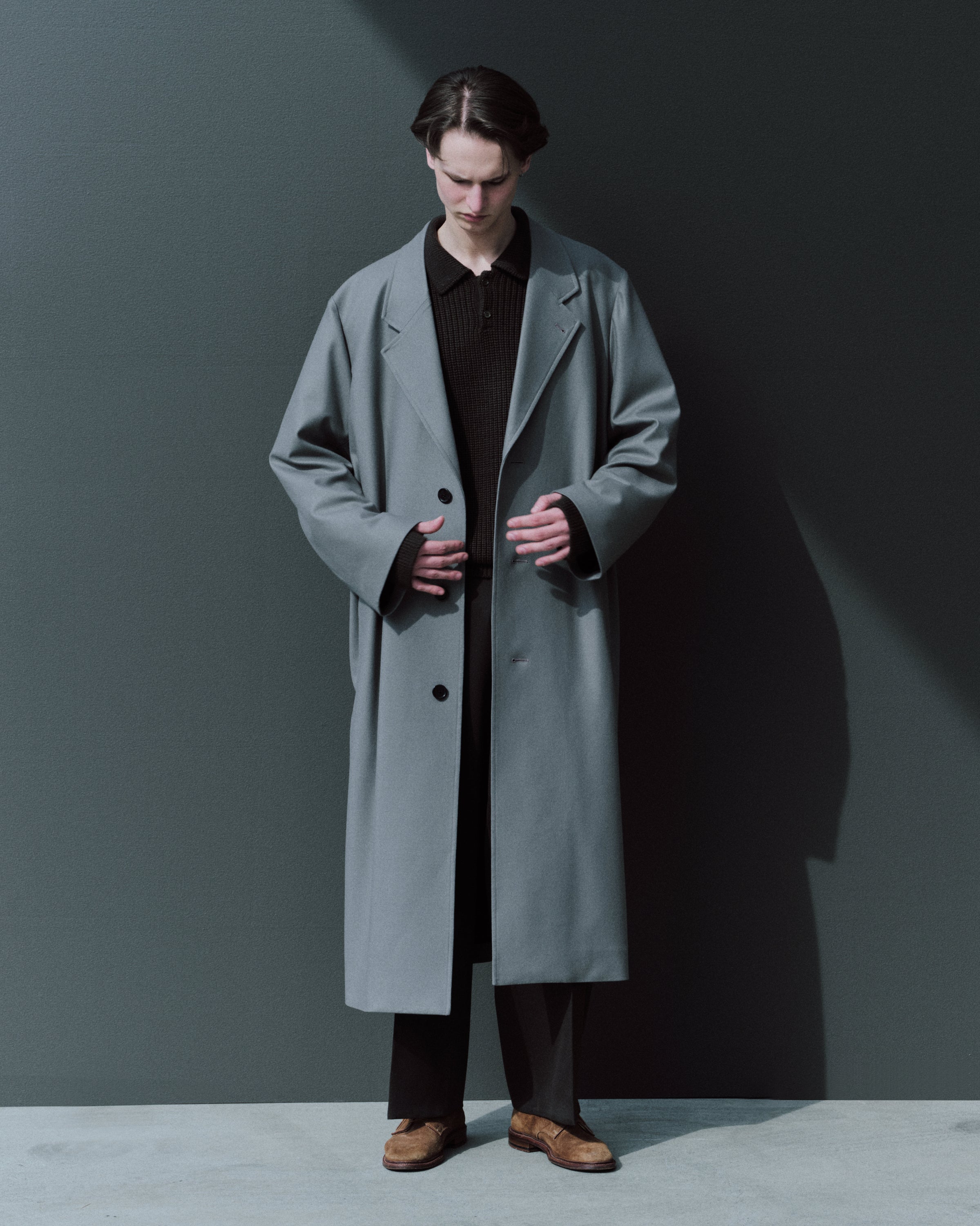 ポロワースタキシードクロス / フラットフロントワイドトラウザーズ, Dark Olive