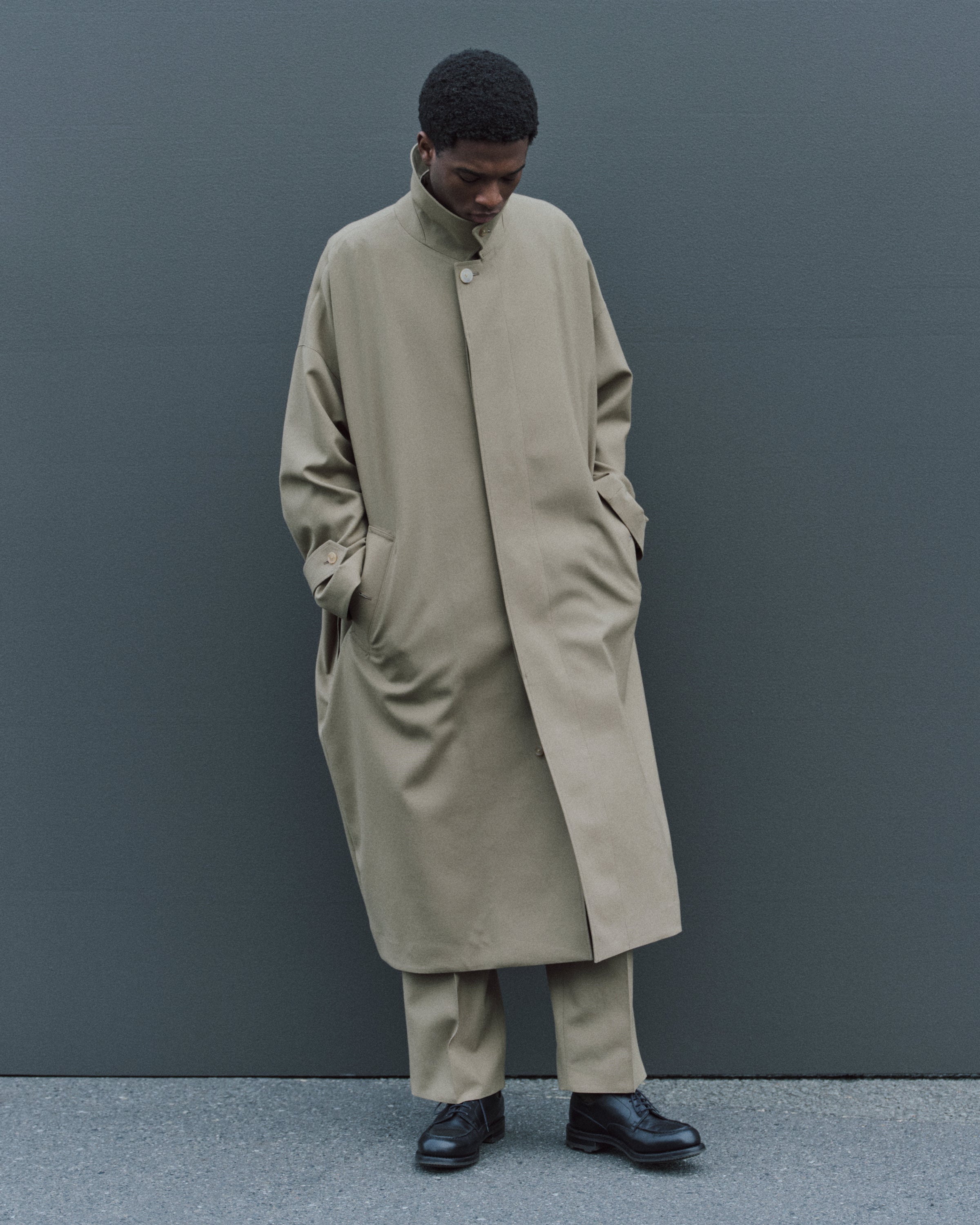 Polwarth Tropical / Double Pleated Trousers, Khaki