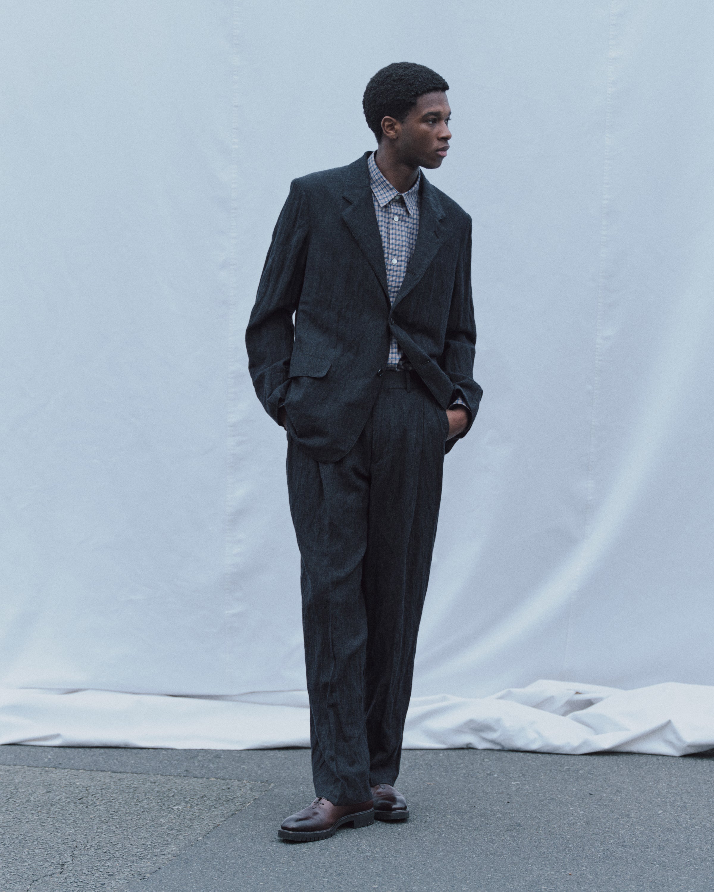 Organic Wool X Stainless Oatmeal / Sack Coat, Sumikuro