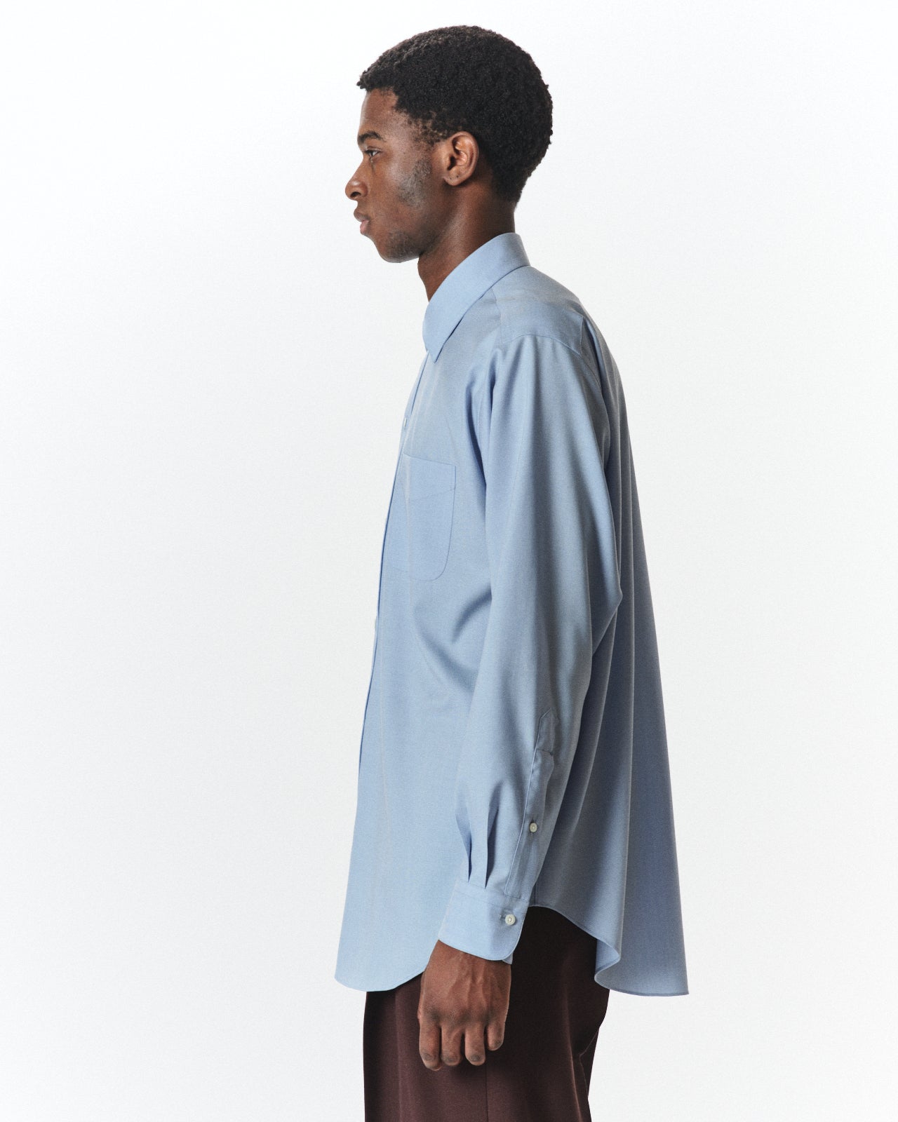 Super 160s Washable Wool Oxford / Regular Fit Dress Shirt, Saxe