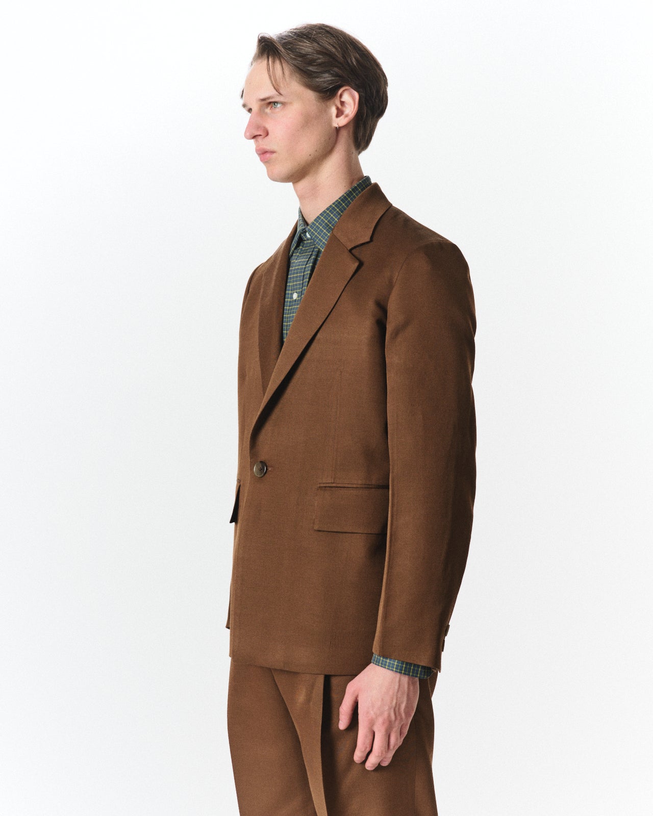Bratac Silk × Organic Wool Double Cloth / Square Jacket, Amber