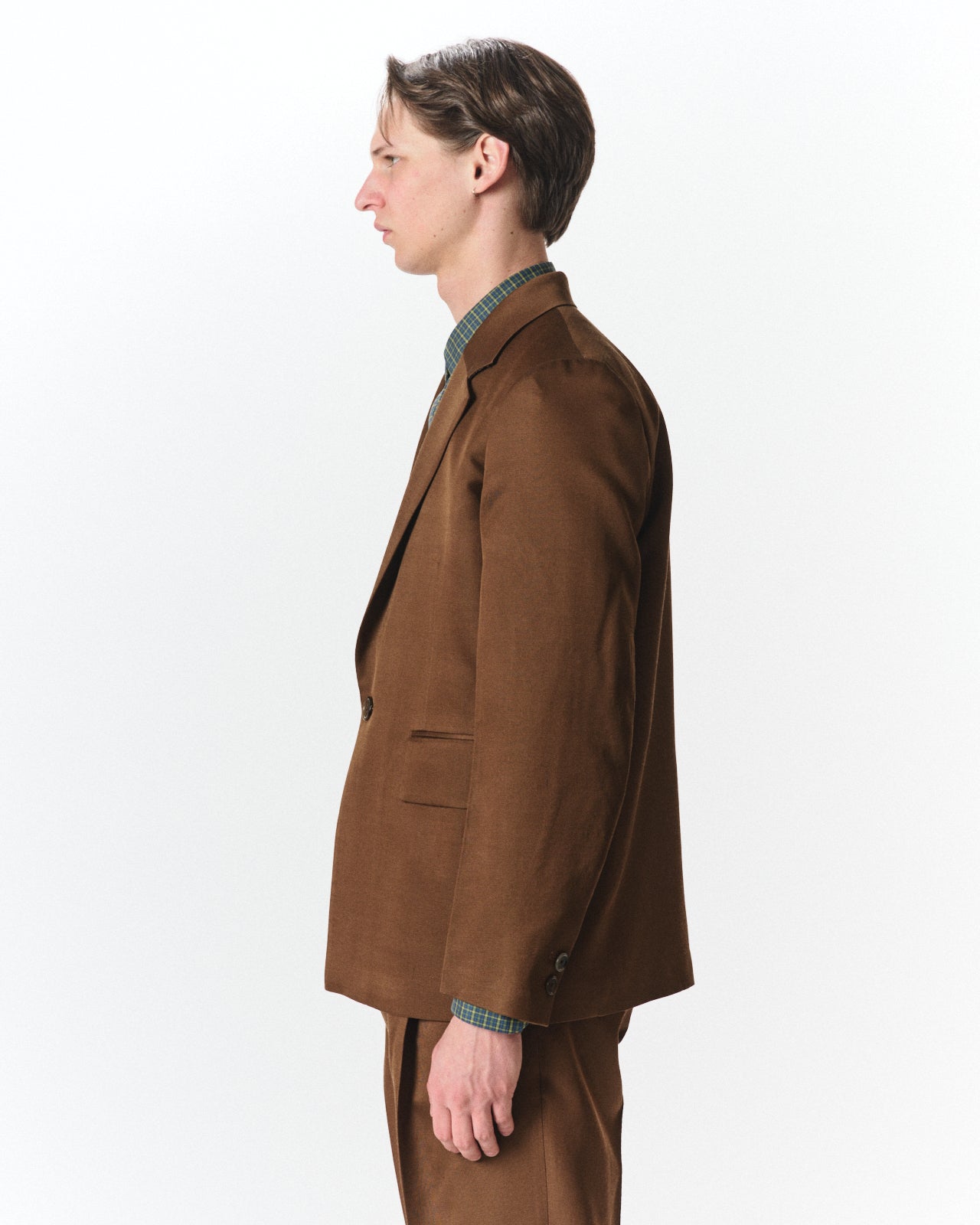 Bratac Silk × Organic Wool Double Cloth / Square Jacket, Amber